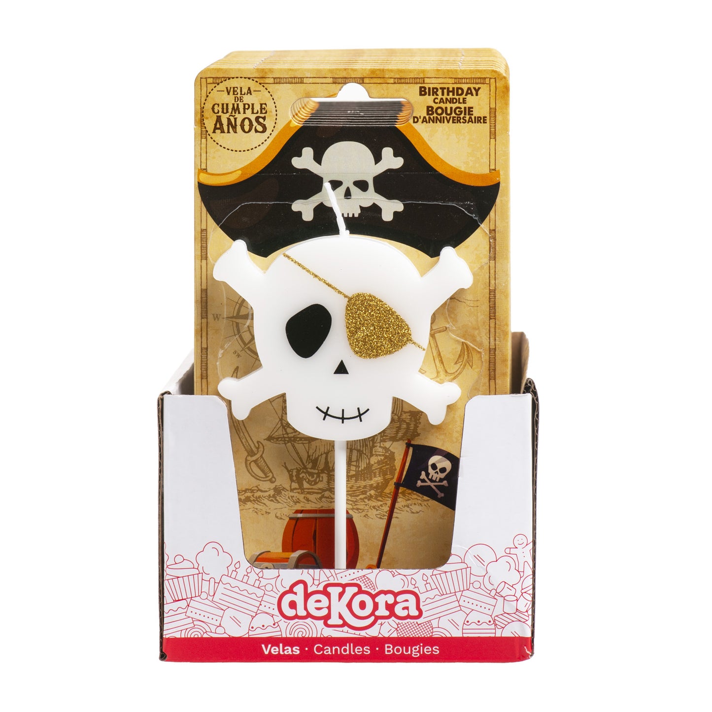 VELA CUMPLEAÑOS 2D PIRATA 7.5CM