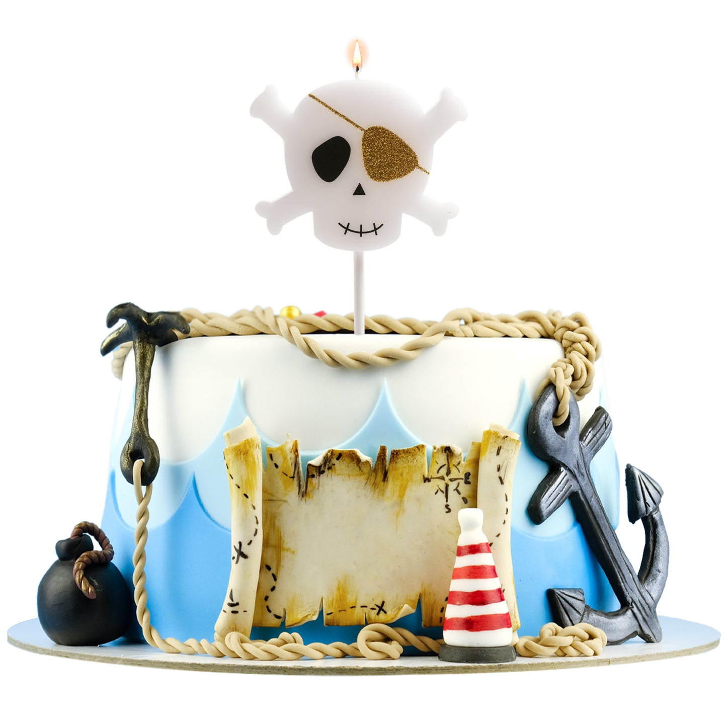 VELA CUMPLEAÑOS 2D PIRATA 7.5CM