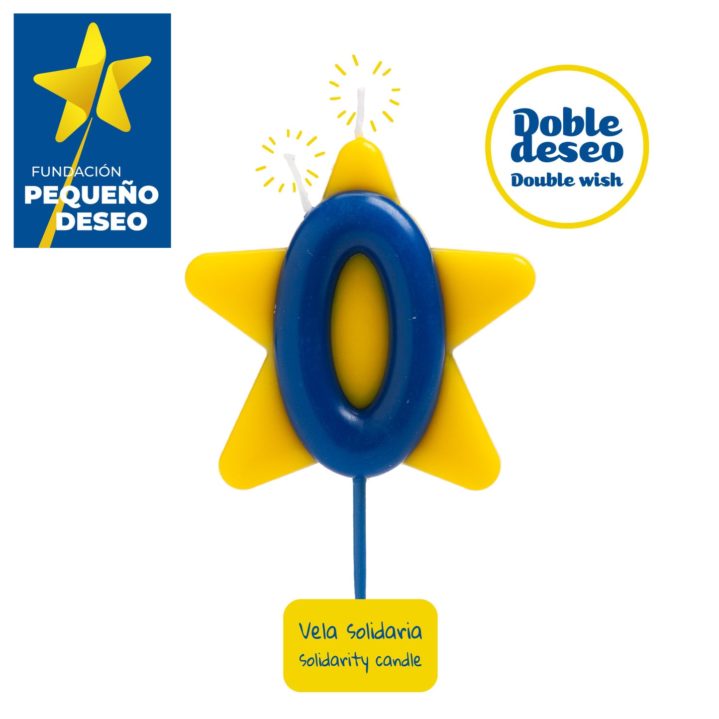 VELA ANIVERSÁRIO SOLIDARIEDADE ESTRELA DESEJO DUPLO | Nº0