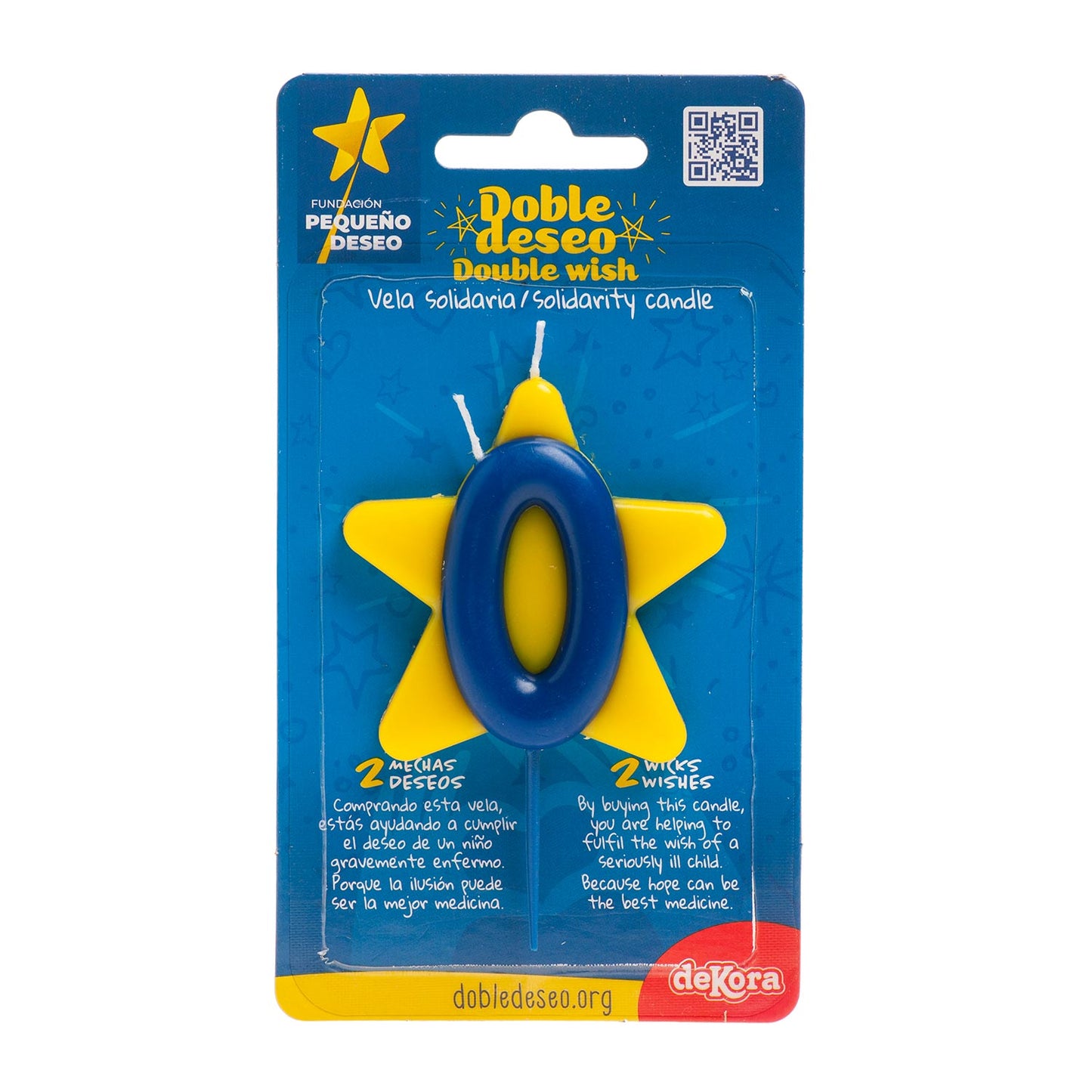 VELA ANIVERSÁRIO SOLIDARIEDADE ESTRELA DESEJO DUPLO | Nº0