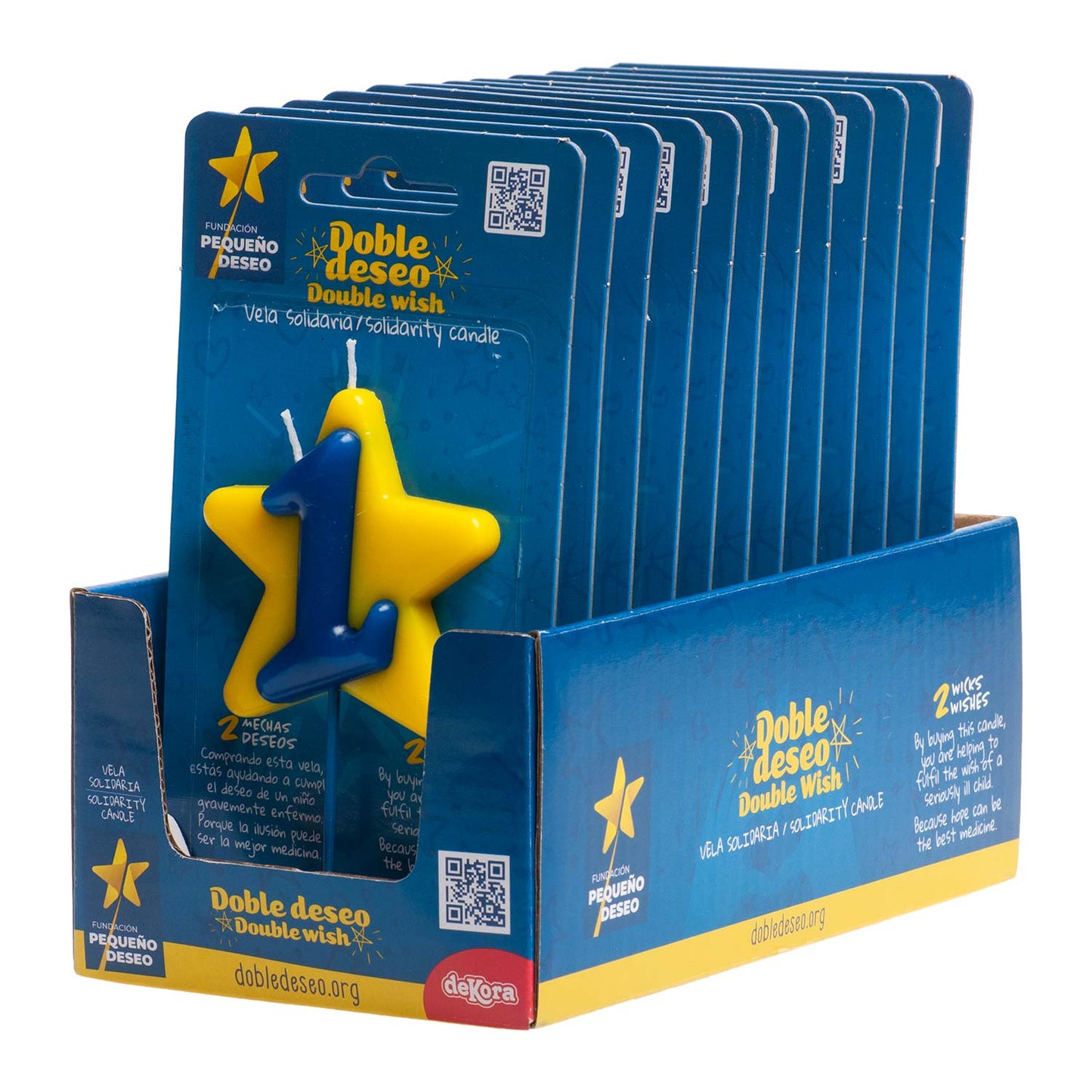 VELA ANIVERSÁRIO SOLIDÁRIA ESTRELA DESEJO DUPLO | Nº1