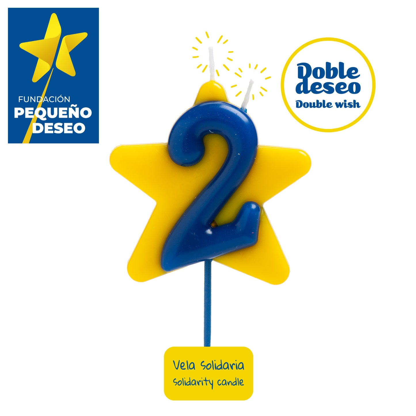 VELA ANIVERSÁRIO SOLIDÁRIA ESTRELA DESEJO DUPLO | Nº2