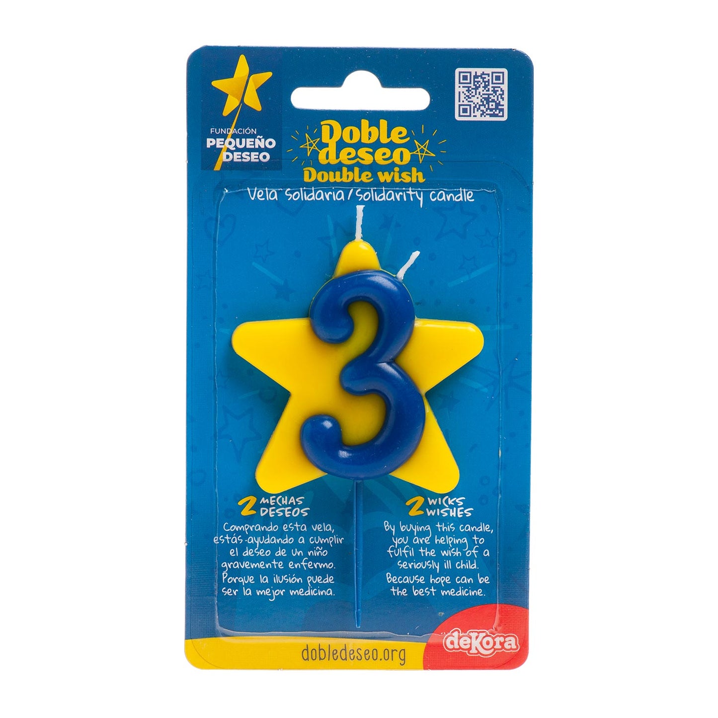 VELA ANIVERSÁRIO SOLIDÁRIA ESTRELA DESEJO DUPLO | Nº3