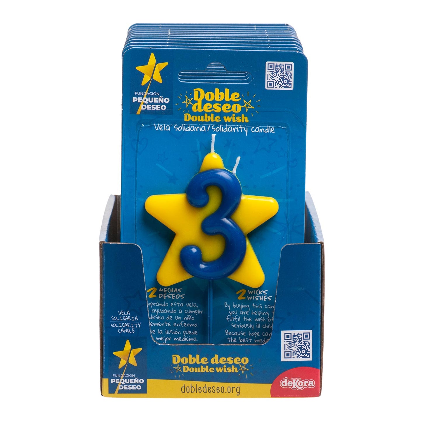 VELA ANIVERSÁRIO SOLIDÁRIA ESTRELA DESEJO DUPLO | Nº3