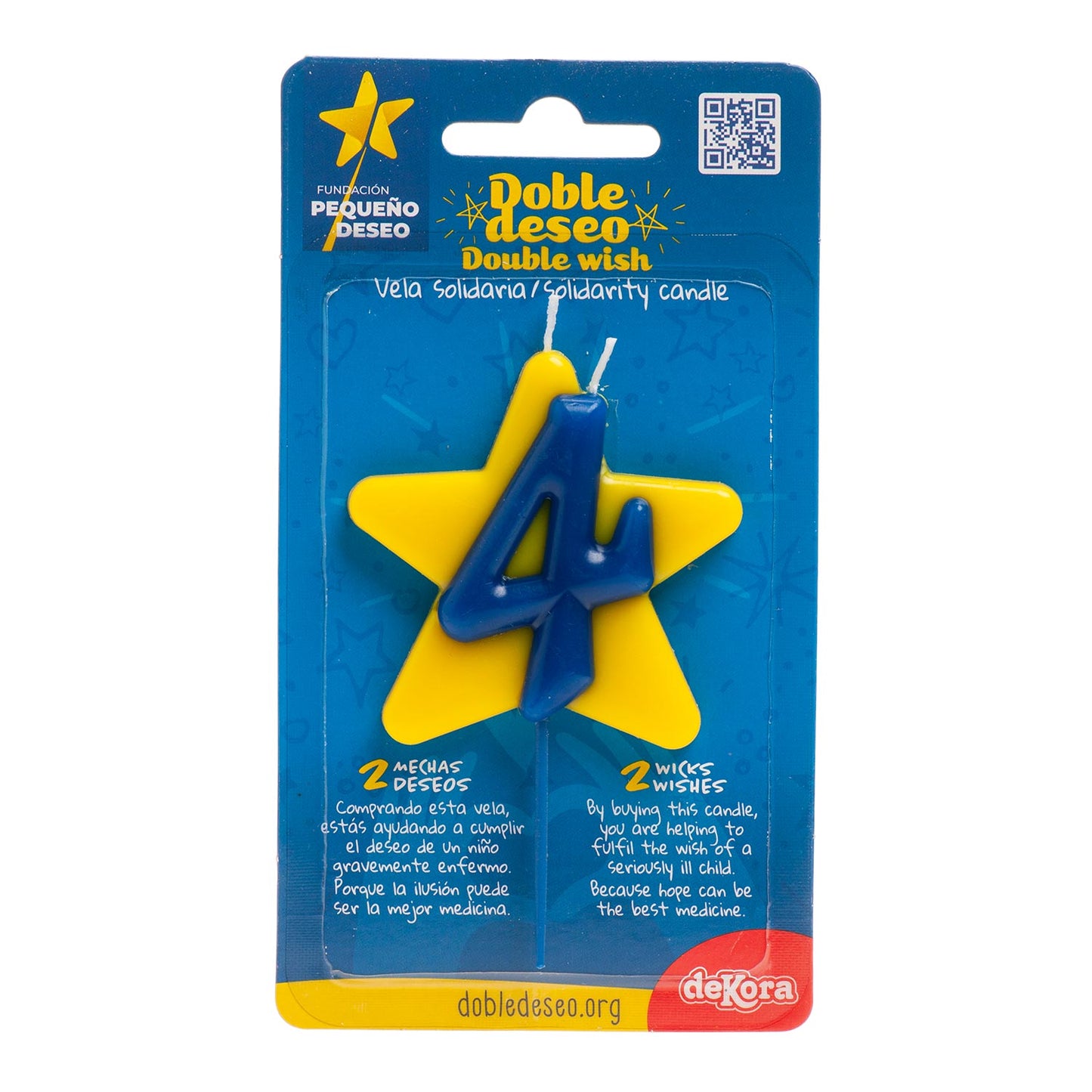 VELA ANIVERSÁRIO SOLIDÁRIA ESTRELA DESEJO DUPLO | Nº4