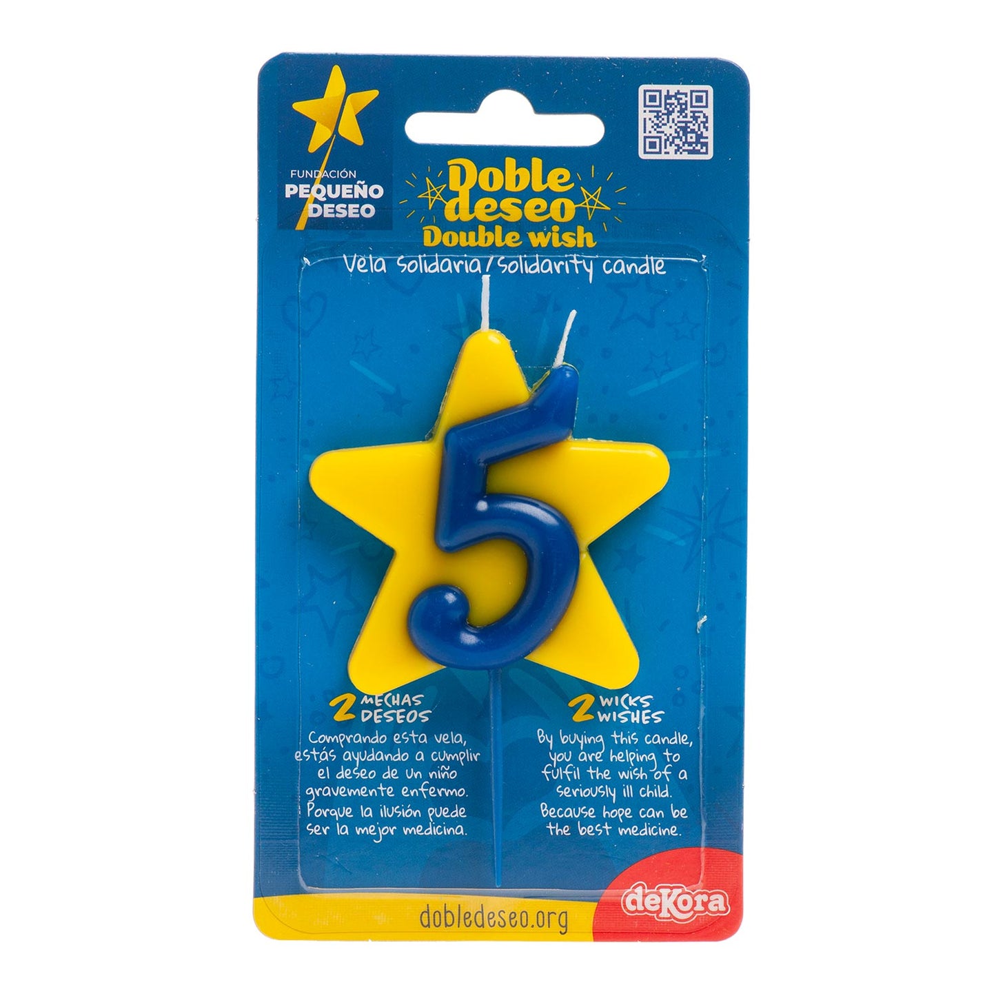 VELA ANIVERSÁRIO SOLIDÁRIA ESTRELA DESEJO DUPLO | Nº5