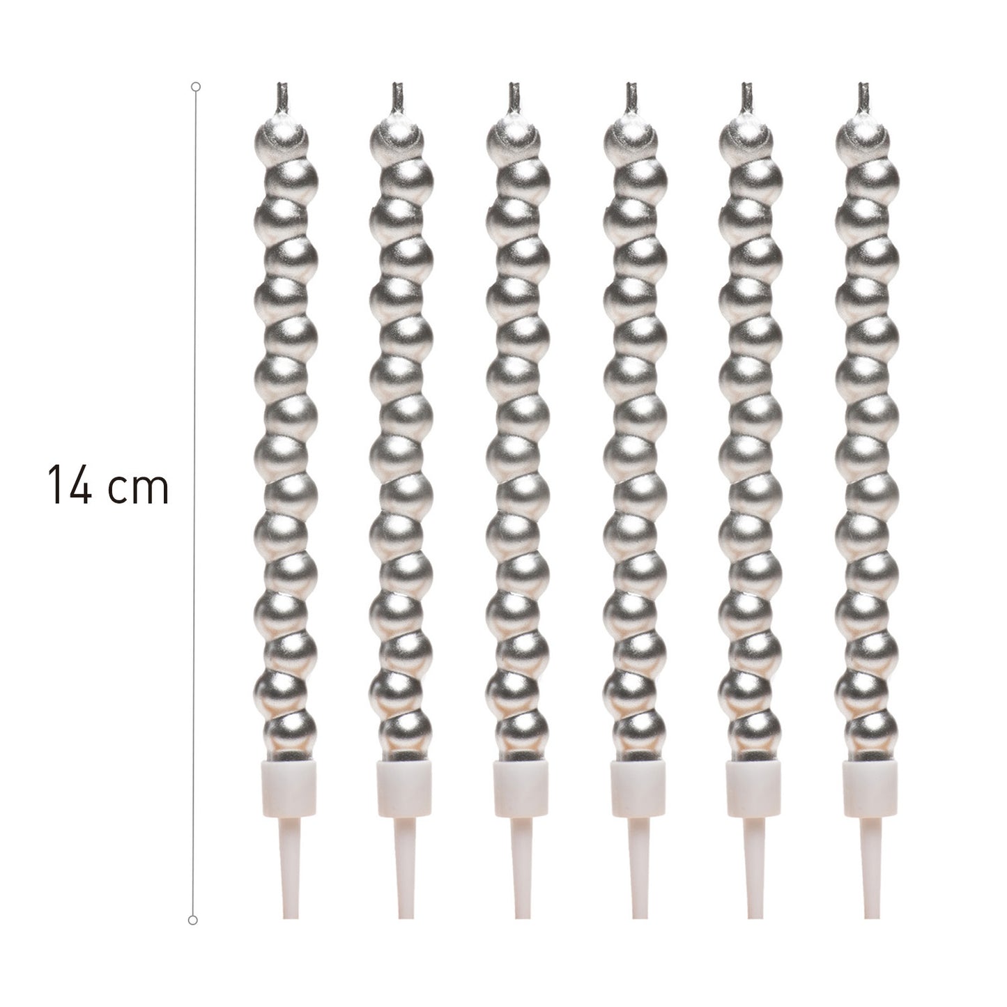 BUBBLE CANDLES SILVER COLOUR 14CM