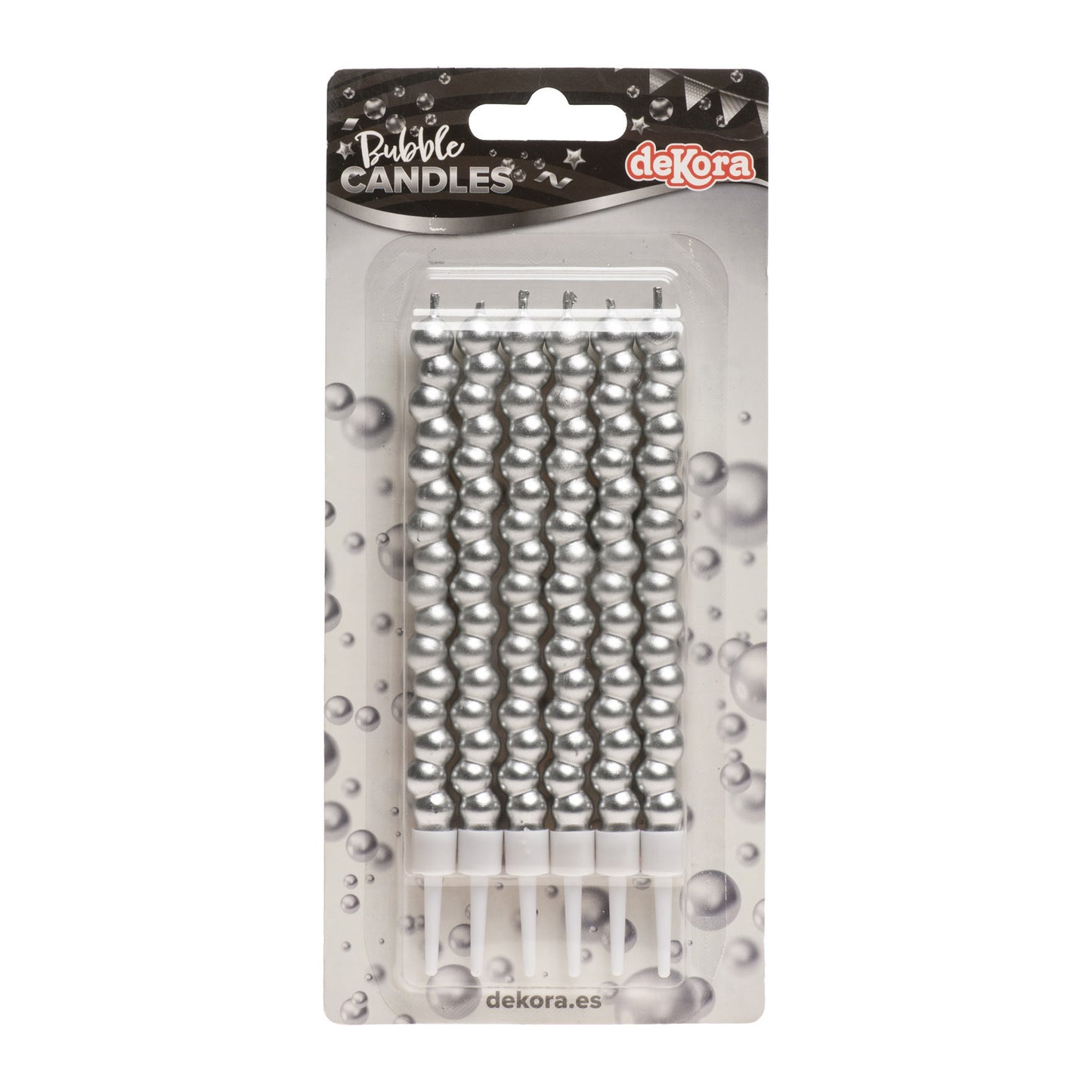 CANDELE A BOLLA COLORE ARGENTO 14CM