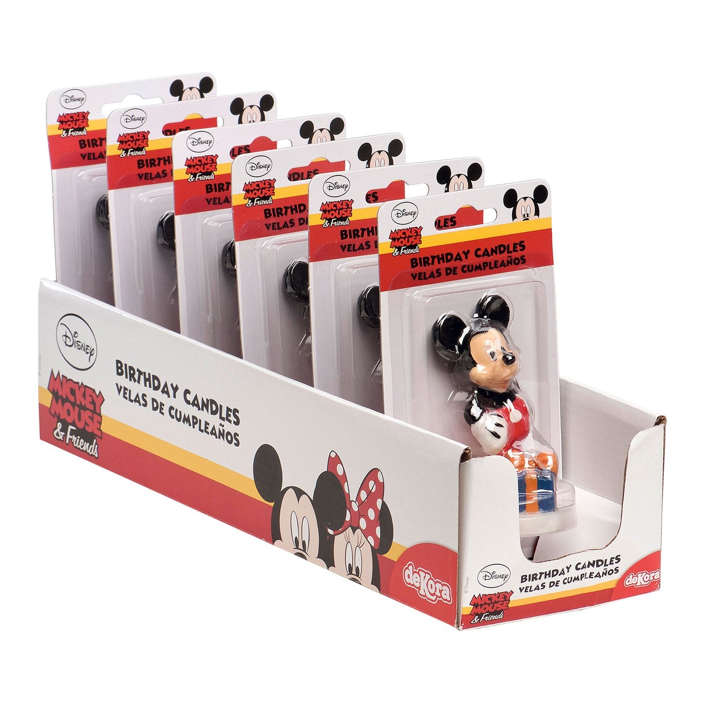DISPLAY 6 VELAS 3D ANIVERSÁRIO MICKEY MOUSE 8CM