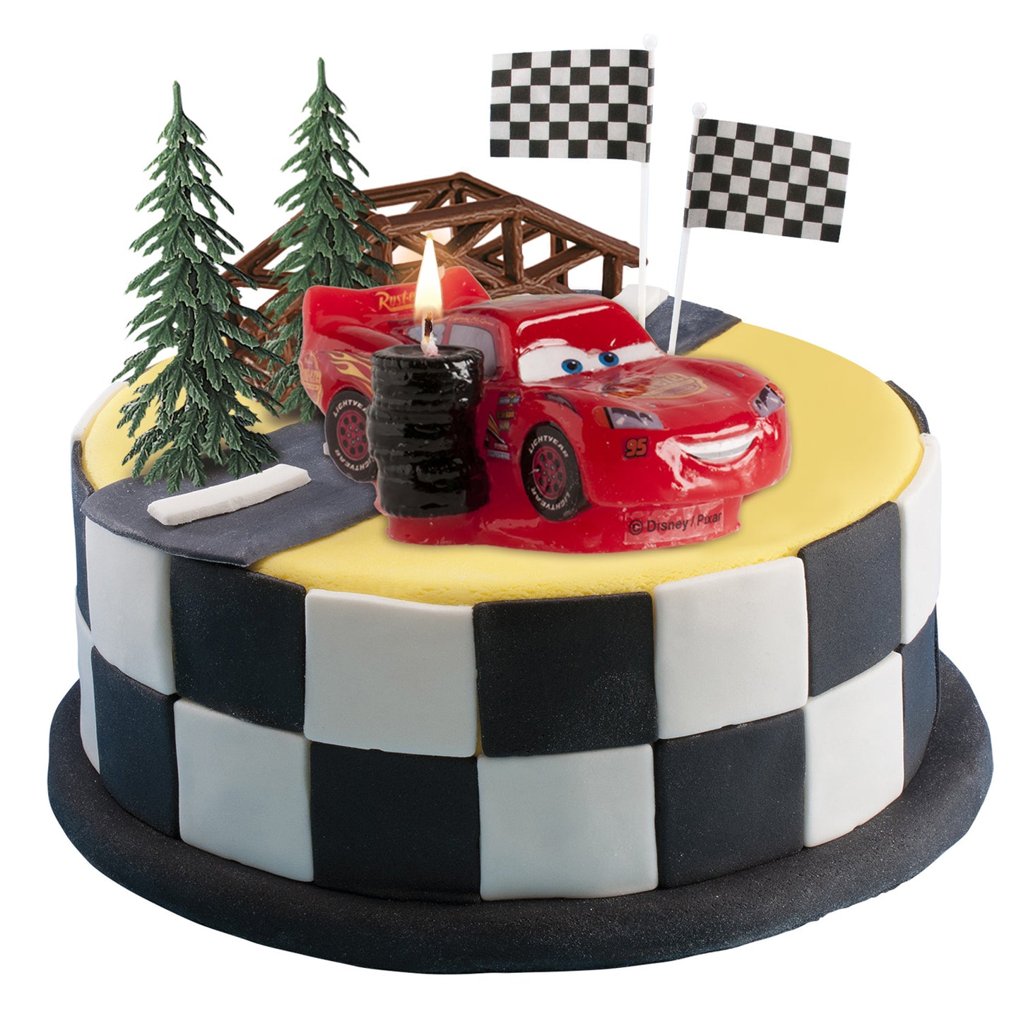 DISPLAY 6 3D BIRTHDAY CANDLES CARS 8,5CM