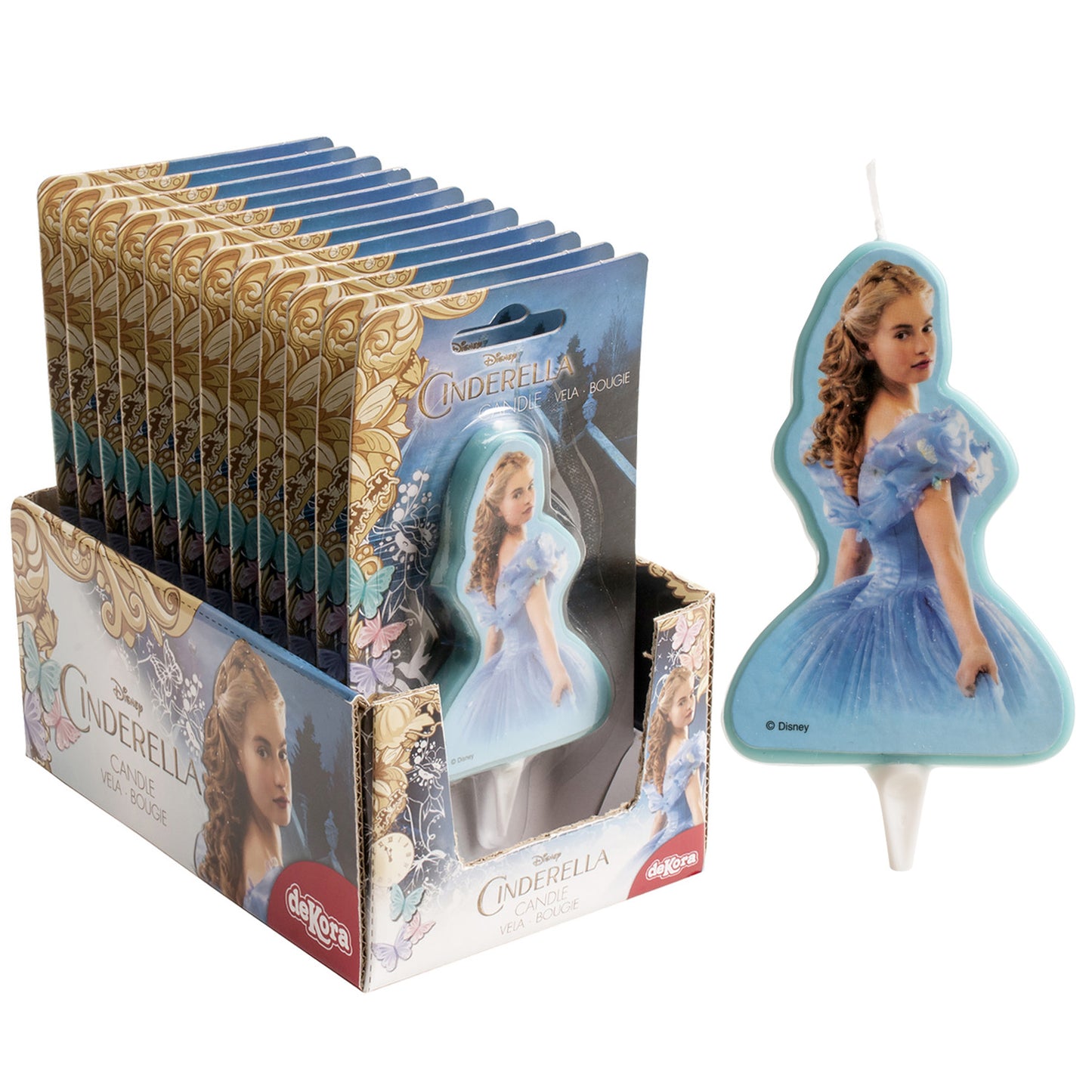 DISPLAY 12 VELAS 2D CINDERELLA 8CM