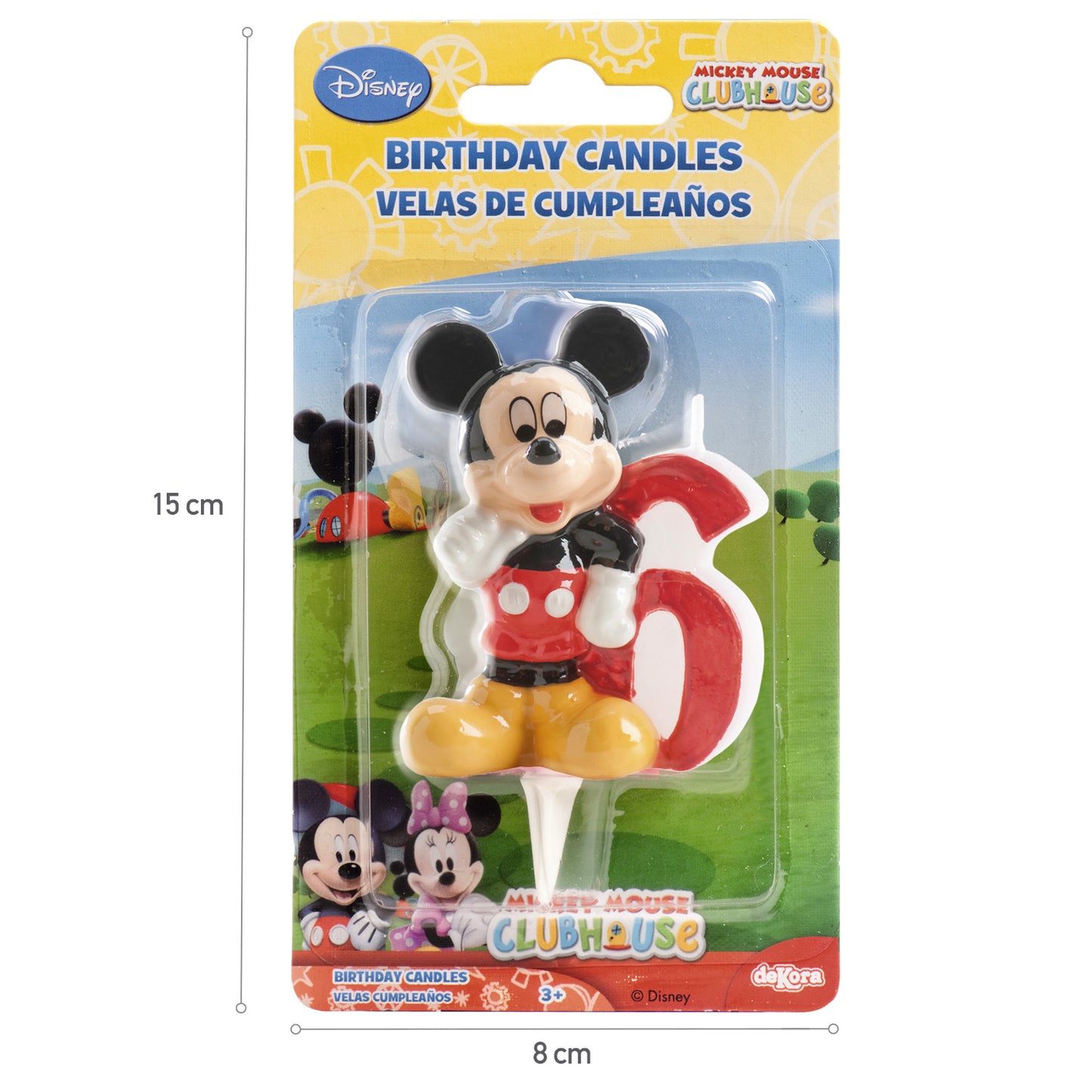VELA DE CUMPLEAÑOS 3D MICKEY MOUSE | Nº 6 | 6,5CM