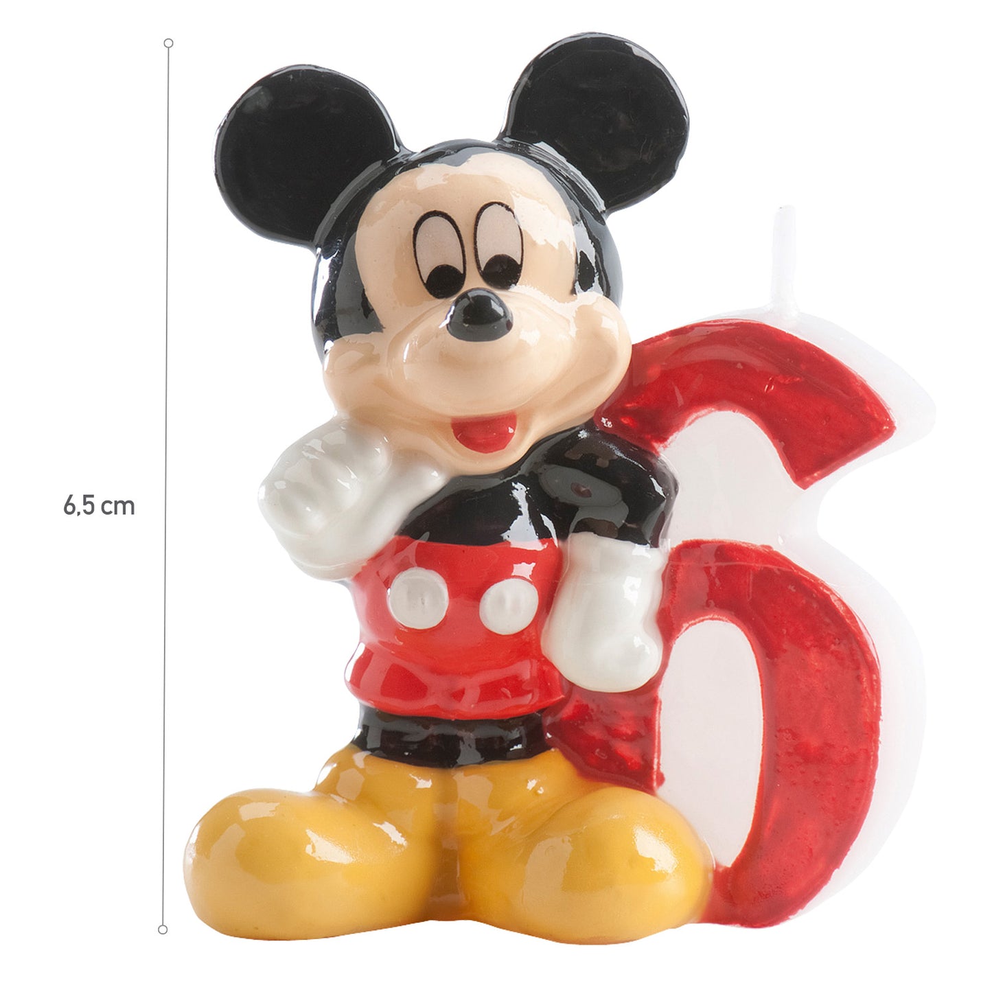 VELA DE CUMPLEAÑOS 3D MICKEY MOUSE | Nº 6 | 6,5CM