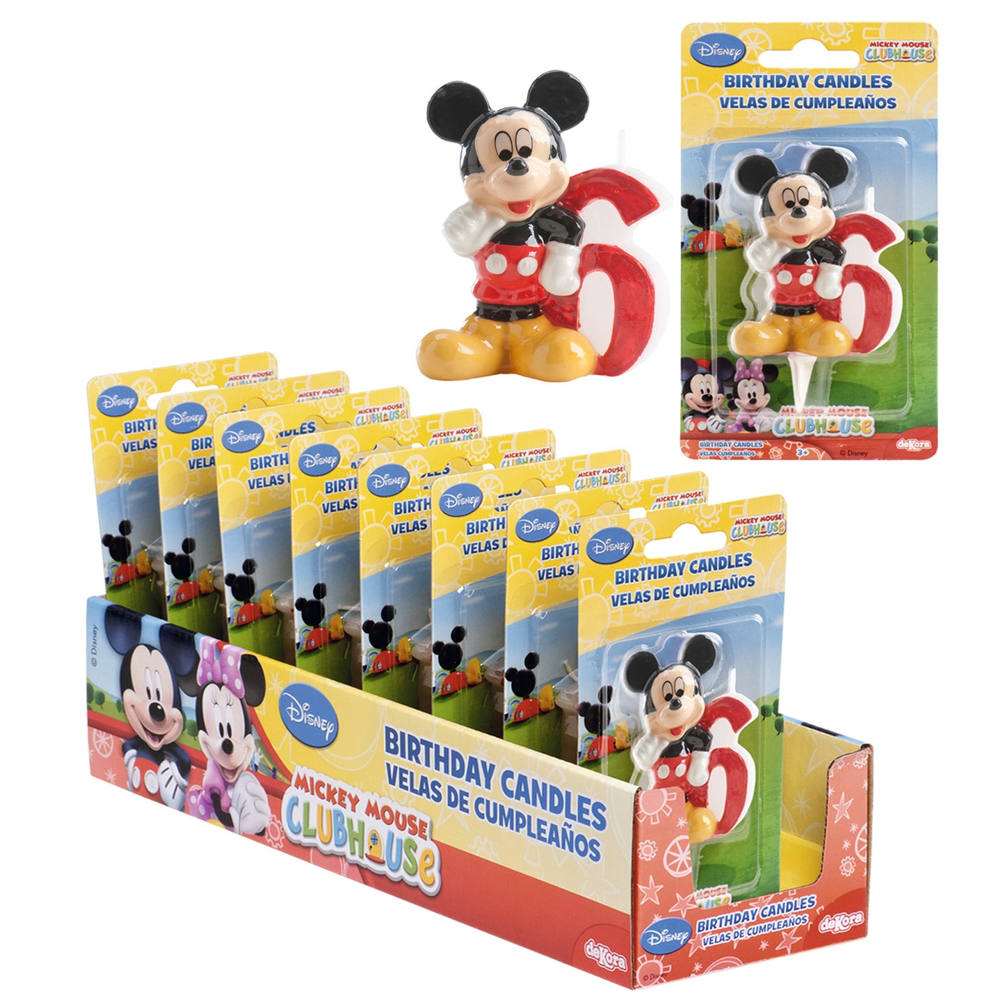 VELA DE CUMPLEAÑOS 3D MICKEY MOUSE | Nº 6 | 6,5CM