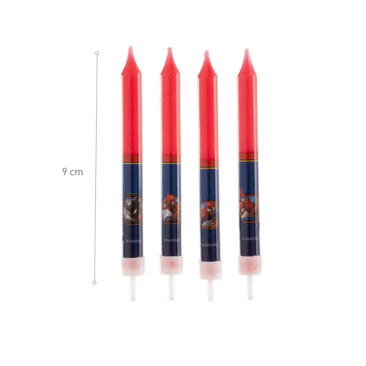 DISPLAY 12 BLISTERS 8 SPIDERMAN BIRTHDAY PICK CANDLES 9 CM