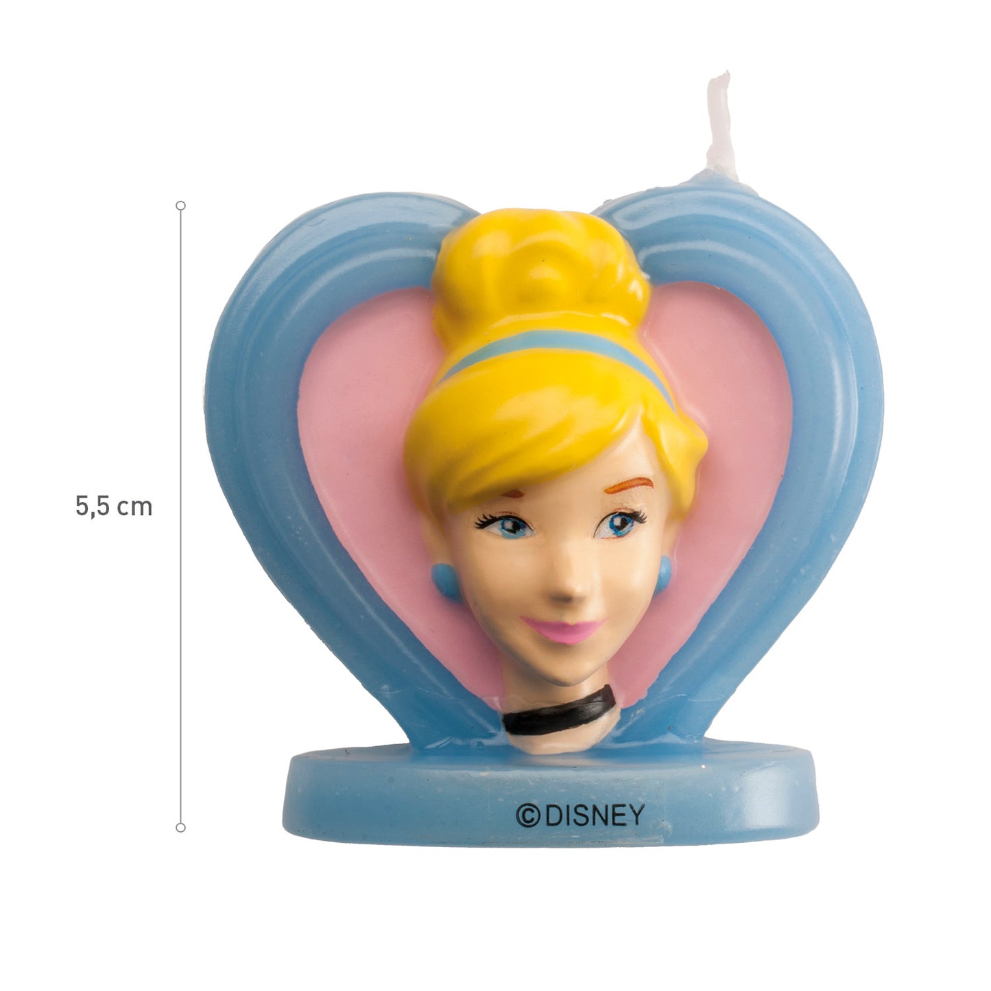 DISPLAY 8 VELAS CUMPLEAÑOS 3D CENICIENTA CORAZÓN 5,5 CM