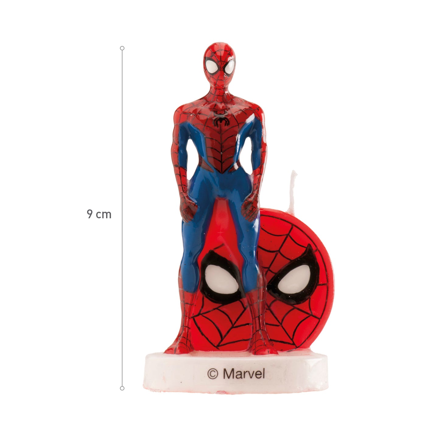 DISPLAY 6 VELAS CUMPLEAÑOS 3D SPIDERMAN 9 CM