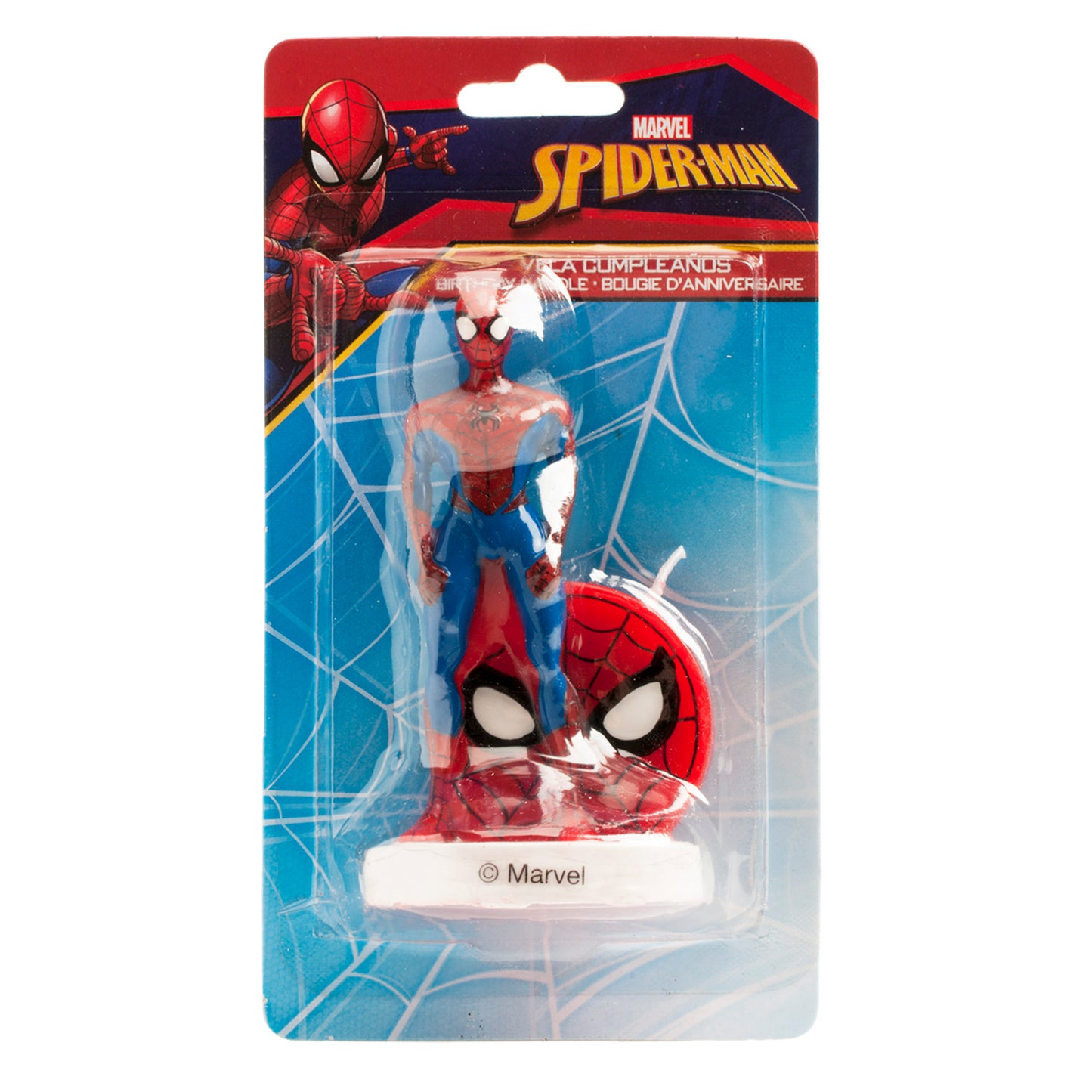 DISPLAY 6 VELAS CUMPLEAÑOS 3D SPIDERMAN 9 CM