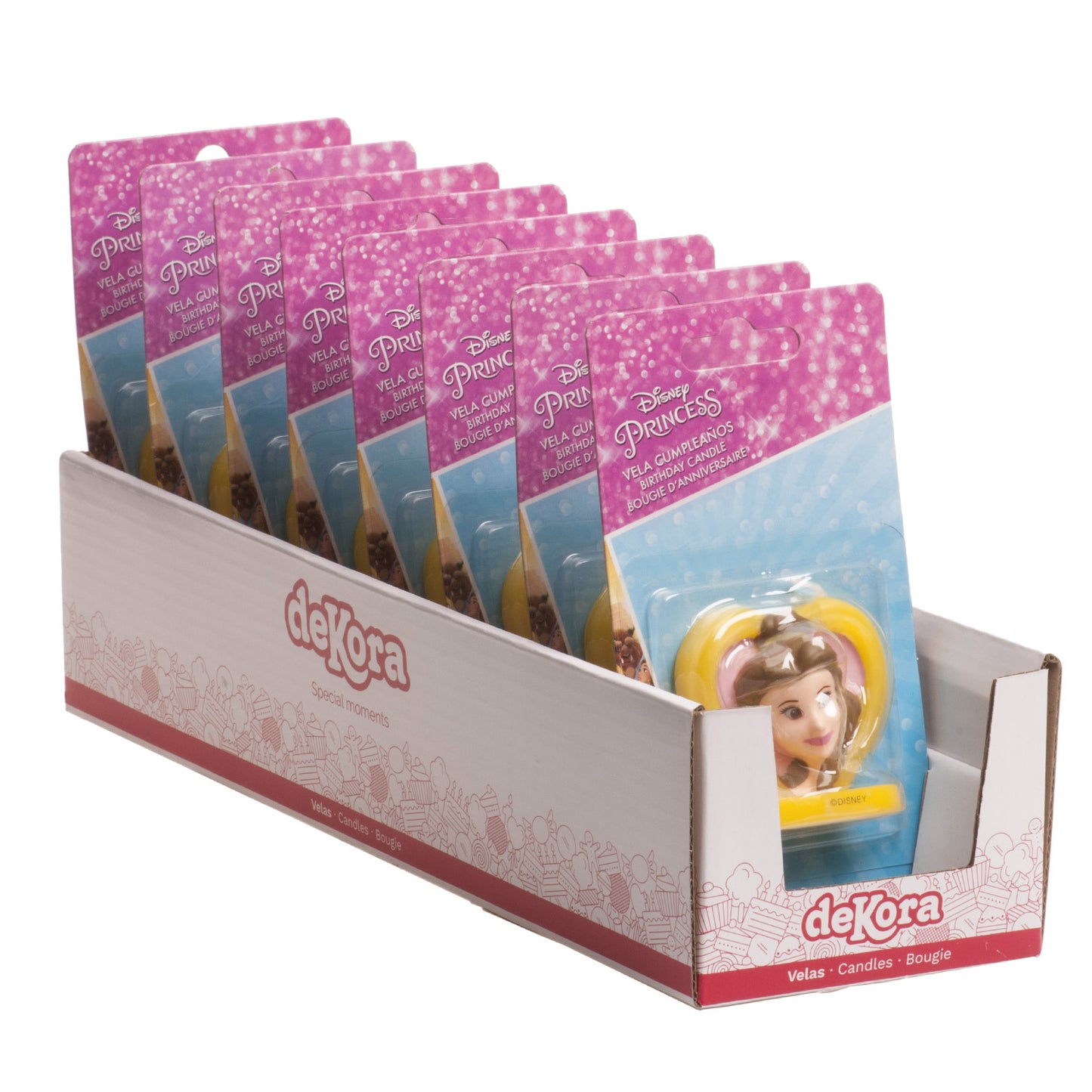 DISPLAY 8 VELAS CUMPLEAÑOS 3D BELLA CORAZÓN 5,5 CM