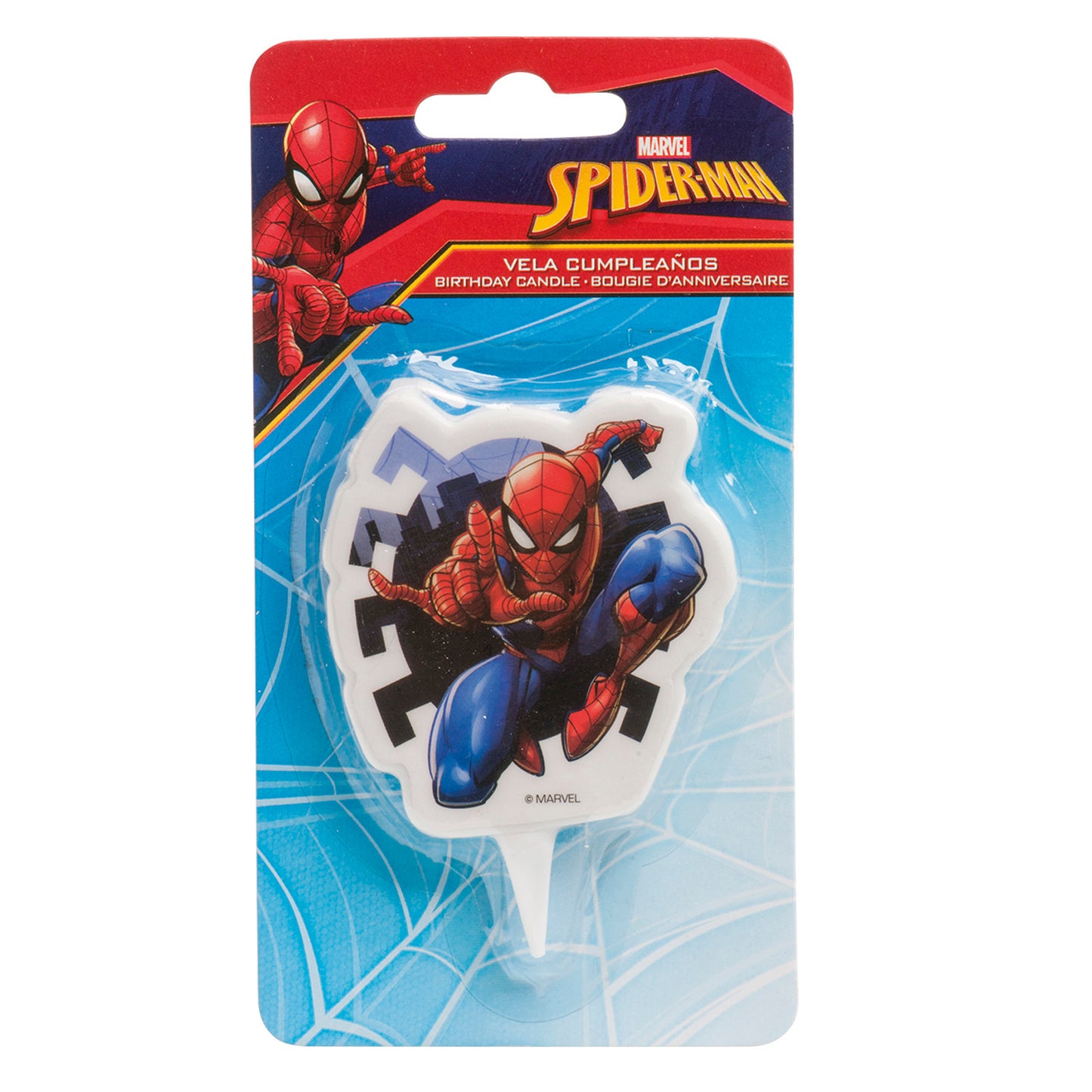 DISPLAY 12 VELAS 2D CUMPLEAÑOS SPIDERMAN 7CM*