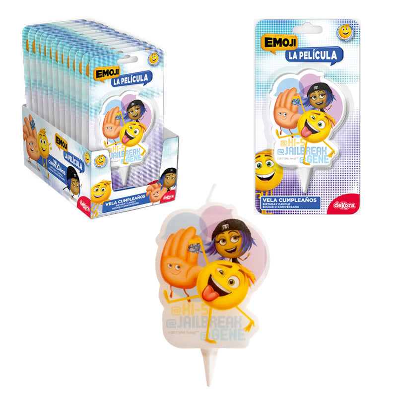 DISPLAY 12 EMOJI 2D BIRTHDAY CANDLES 7,5 CM