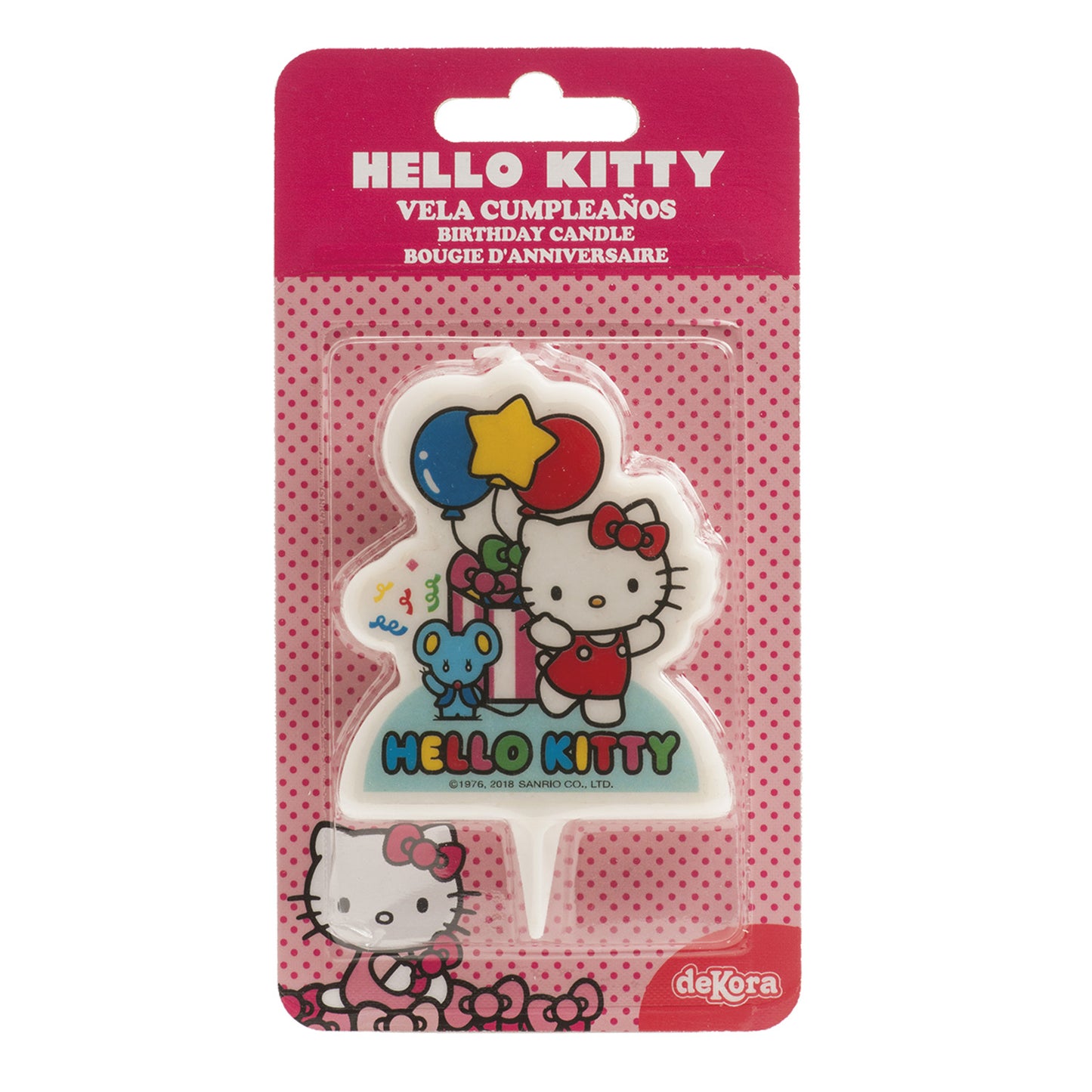 DISPLAY 12 HELLO KITTY 2D BIRTHDAY CANDLES 7 CM