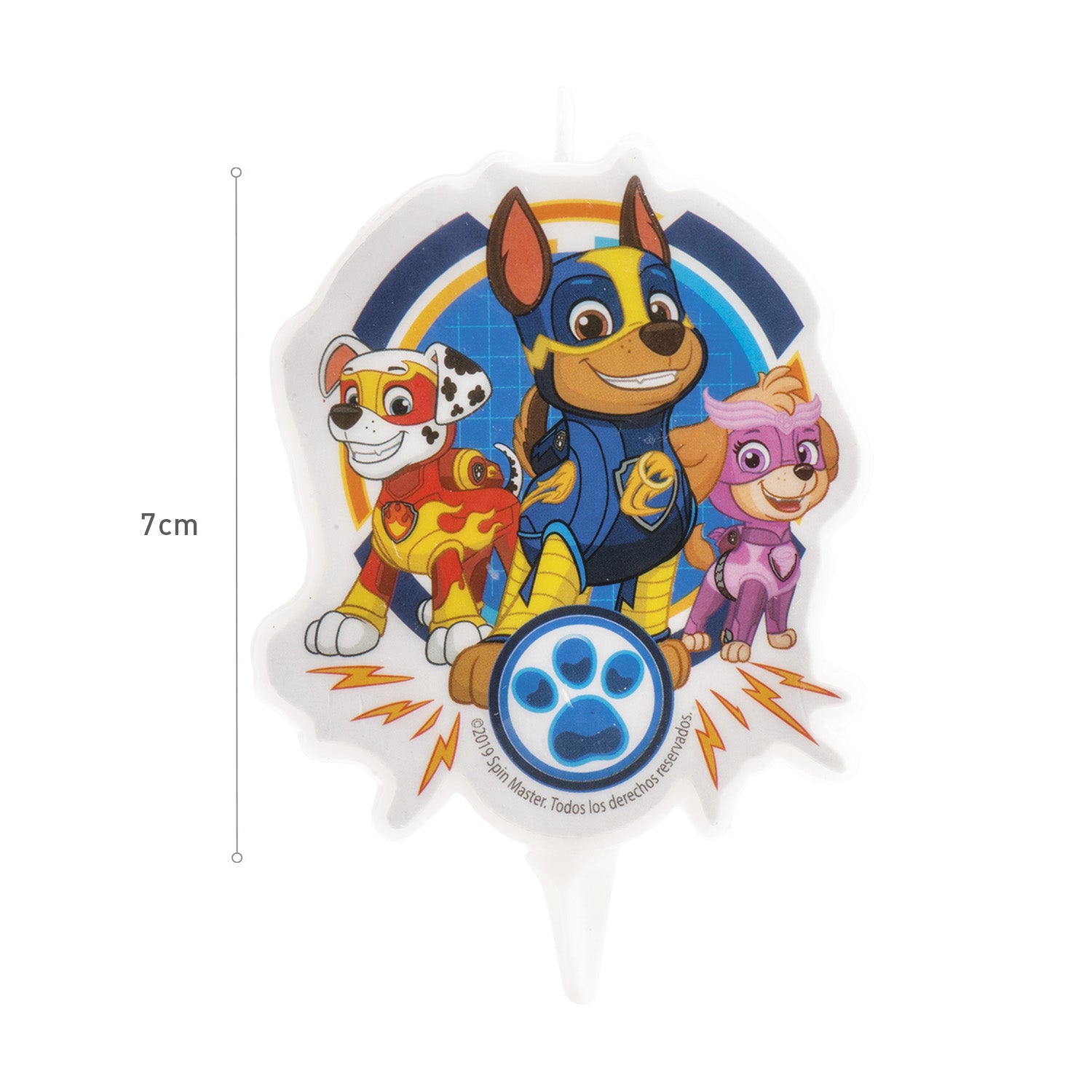 EXPOSITOR 12 VELAS ANIVERSARIO 2D PAW PATROL 7,5 CM