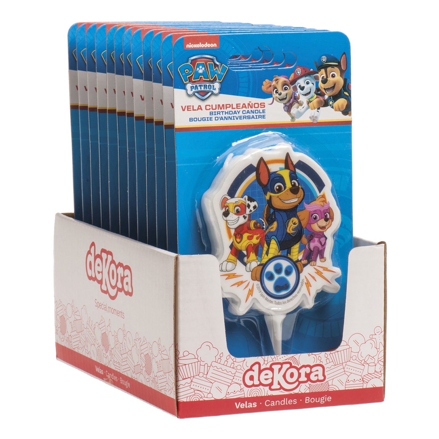 DISPLAY 12 VELAS CUMPLEANOS 2D PAW PATROL 7,5 CM