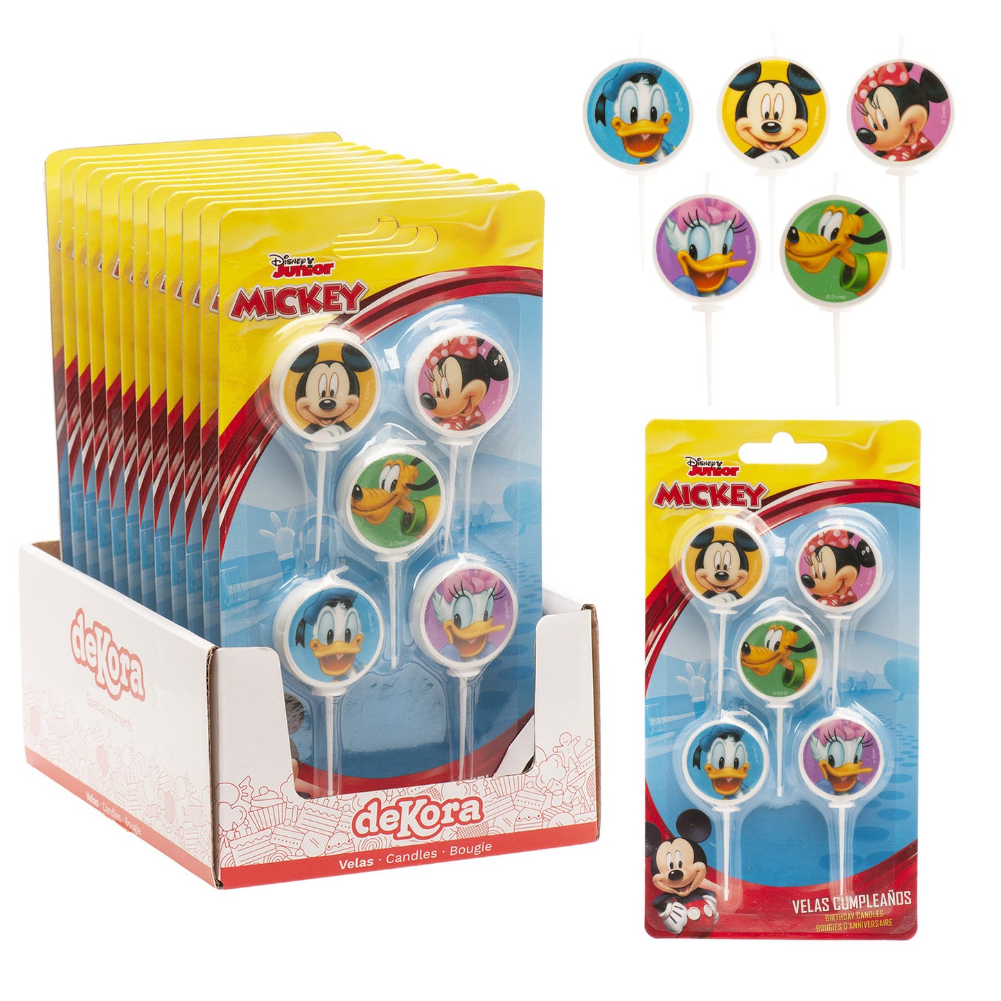 BOUGIES D'ANNIVERSAIRE MICKEY & FRIENDS Ø 3CM