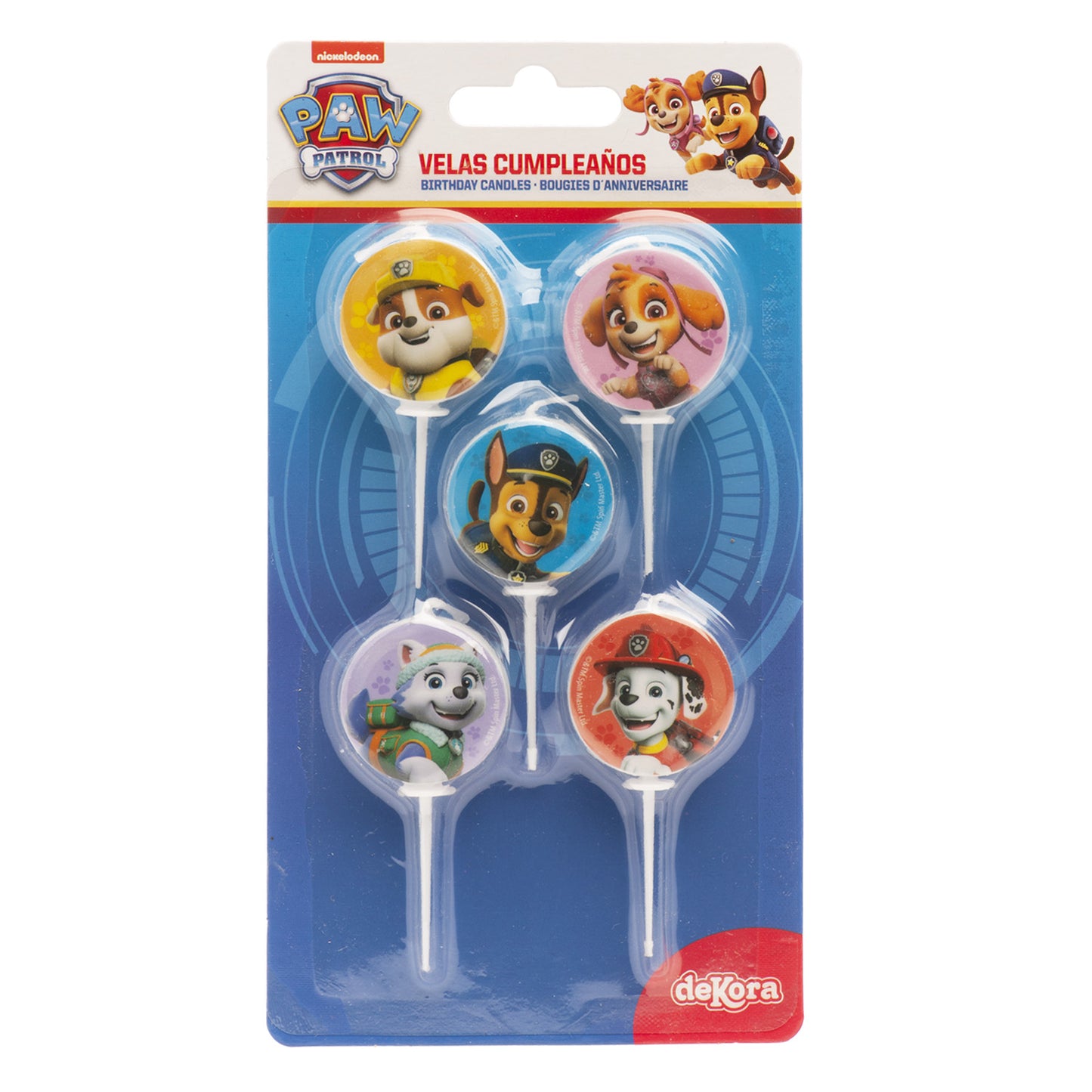 BOUGIES D'ANNIVERSAIRE PAT'PATROUILLE Ø 3CM