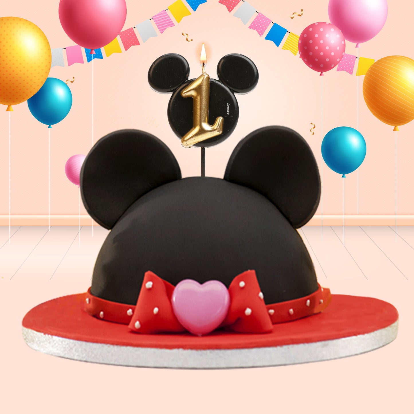 VELAS DE ANIVERSÁRIO ORELHAS DO MICKEY MOUSE 8,5 CM | Nº 1