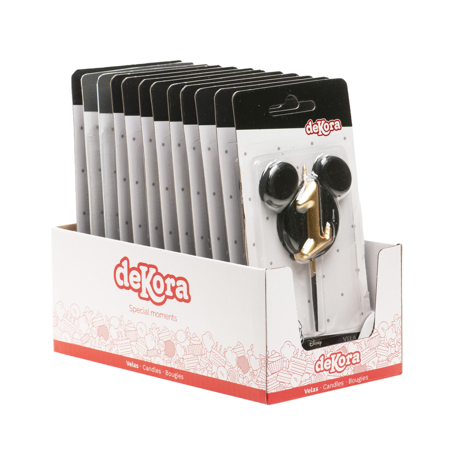 VELAS DE ANIVERSÁRIO ORELHAS DO MICKEY MOUSE 8,5 CM | Nº 1