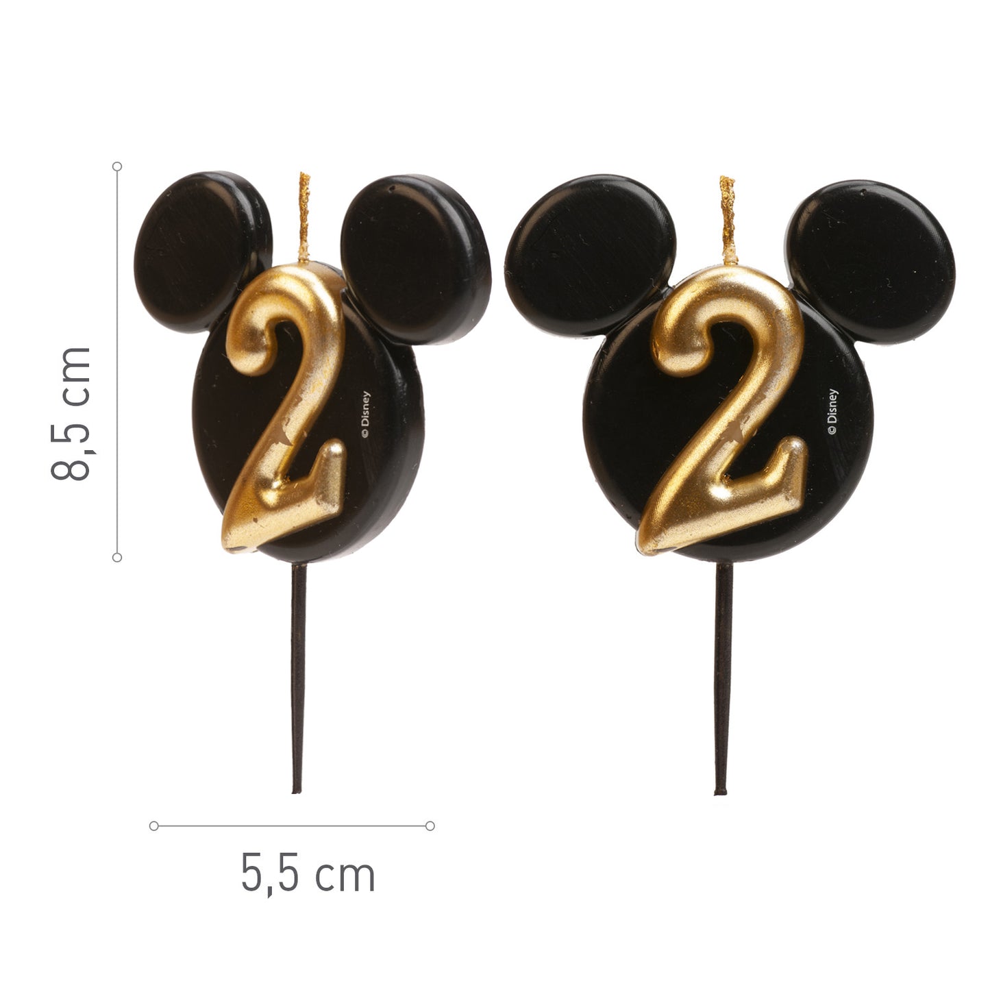 VELAS DE ANIVERSÁRIO ORELHAS DO MICKEY MOUSE 8,5 CM | Nº 2