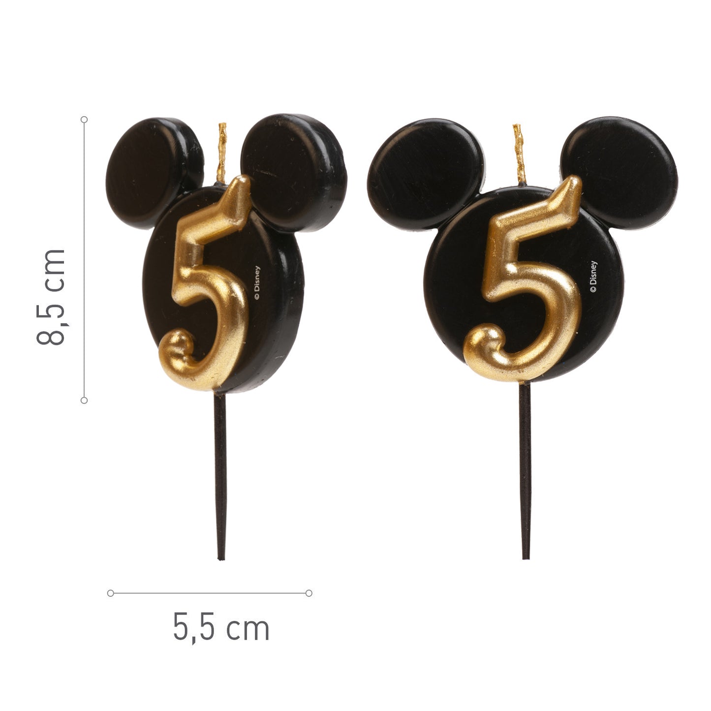 VELAS DE ANIVERSÁRIO ORELHAS DO MICKEY MOUSE 8,5 CM | Nº 5
