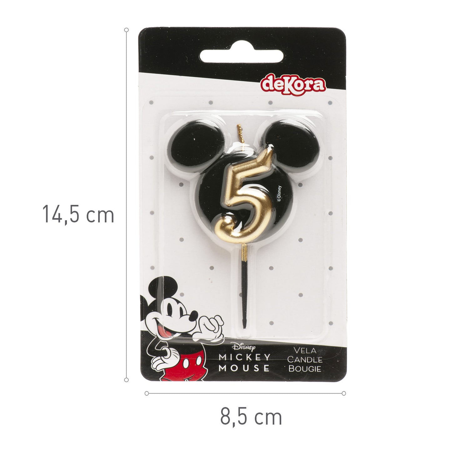 VELAS DE CUMPLEAÑOS OREJAS MICKEY MOUSE 8.5 CM | Nº5