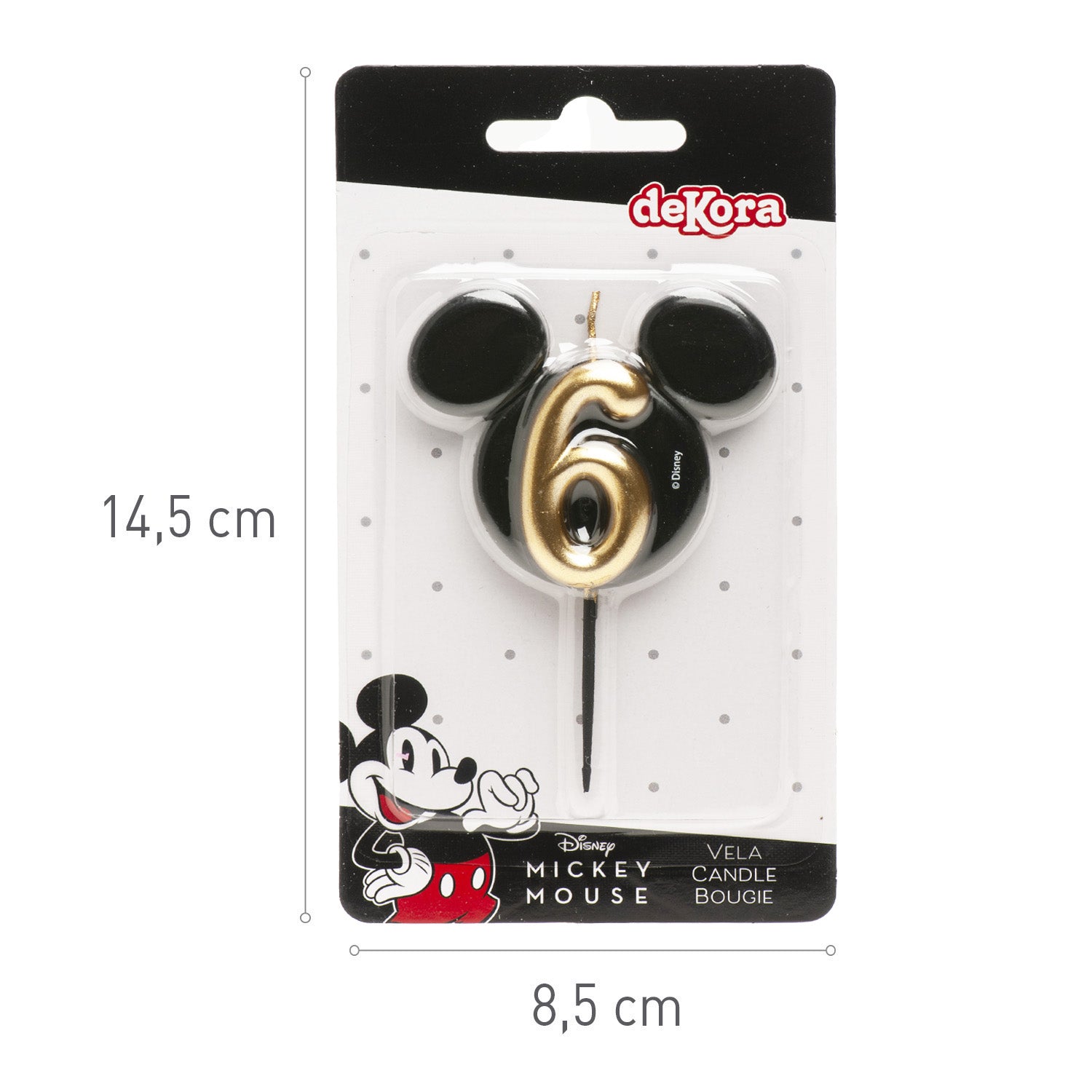 VELAS DE ANIVERSÁRIO ORELHAS DO MICKEY MOUSE 8,5 CM | Nº 6