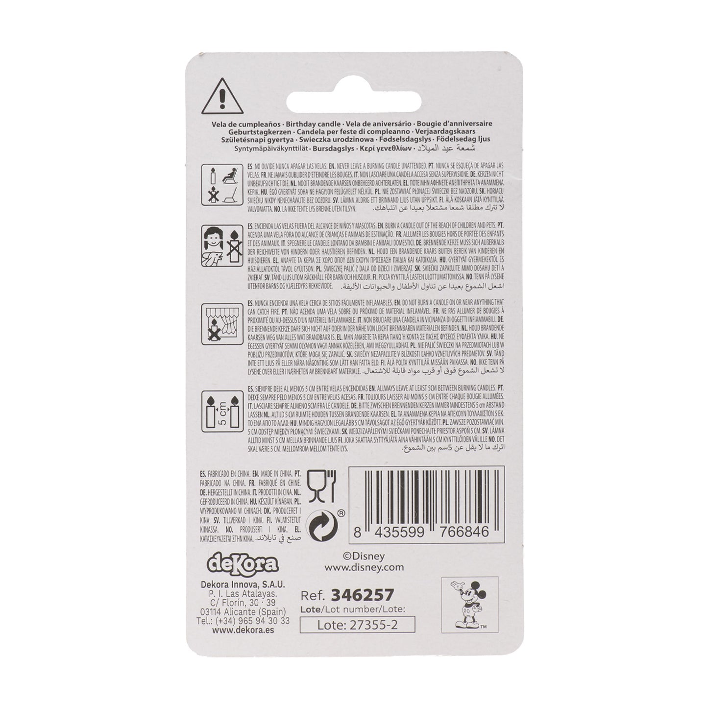 VELAS DE ANIVERSÁRIO ORELHAS DO MICKEY MOUSE 8,5 CM | Nº 7