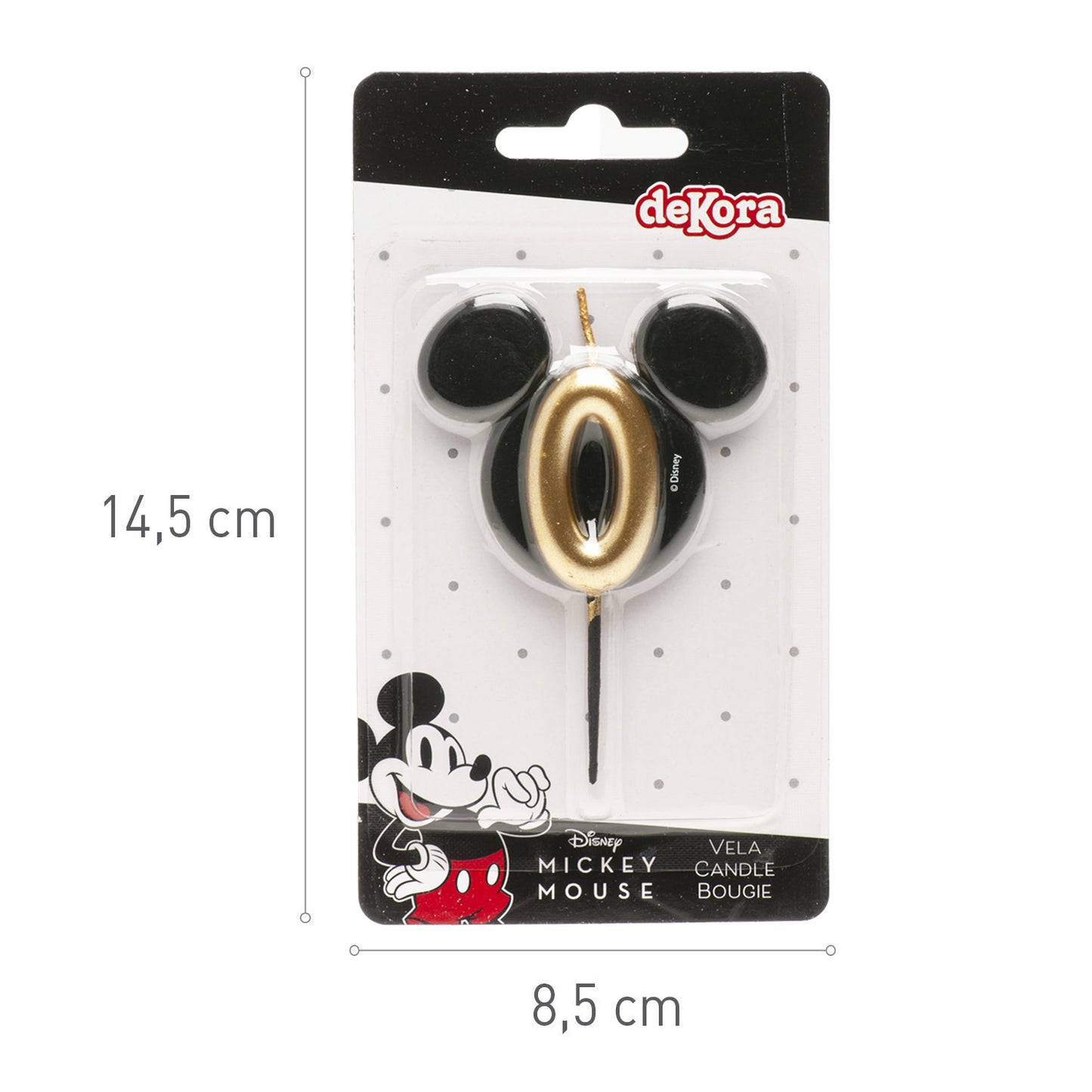 VELAS DE CUMPLEAÑOS OREJAS MICKEY MOUSE 8.5 CM | Nº0