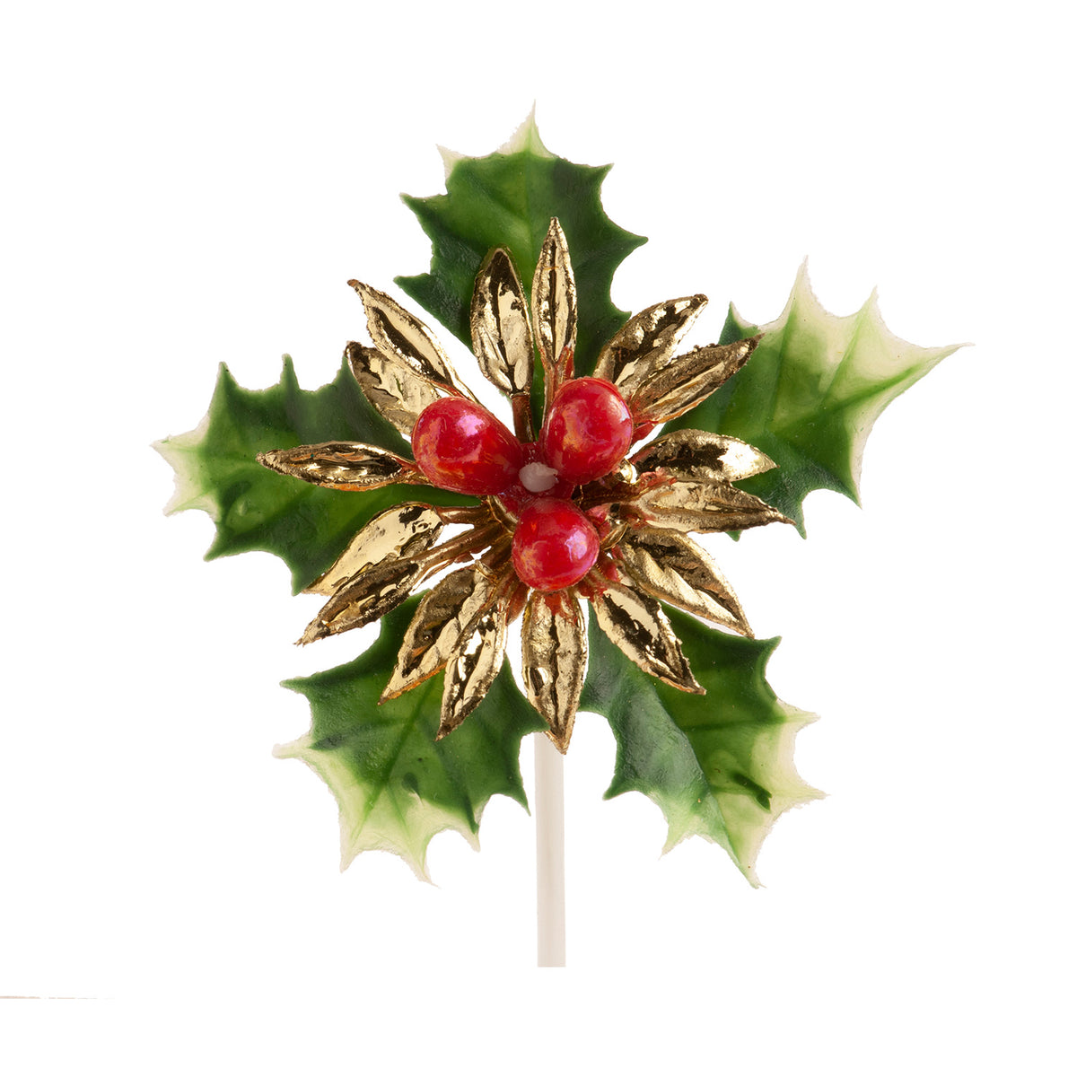 FIORE DI NATALE CON RAGGI IN PLASTICA 3 MOD. 4,7CM