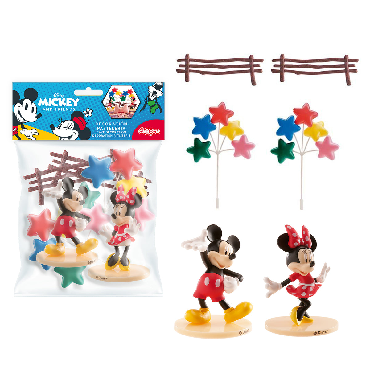 PVC RETAIL MICKEY AND MINNIE CAKE DECORATING KIT