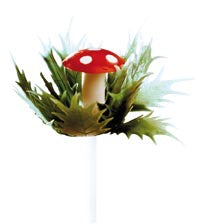 CHAMPIGNONS AVEC FEUILLES EN PLASTIQUE
