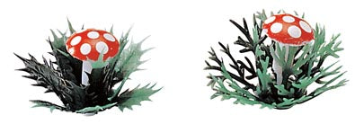 SETAS CON HOJAS PLASTICO