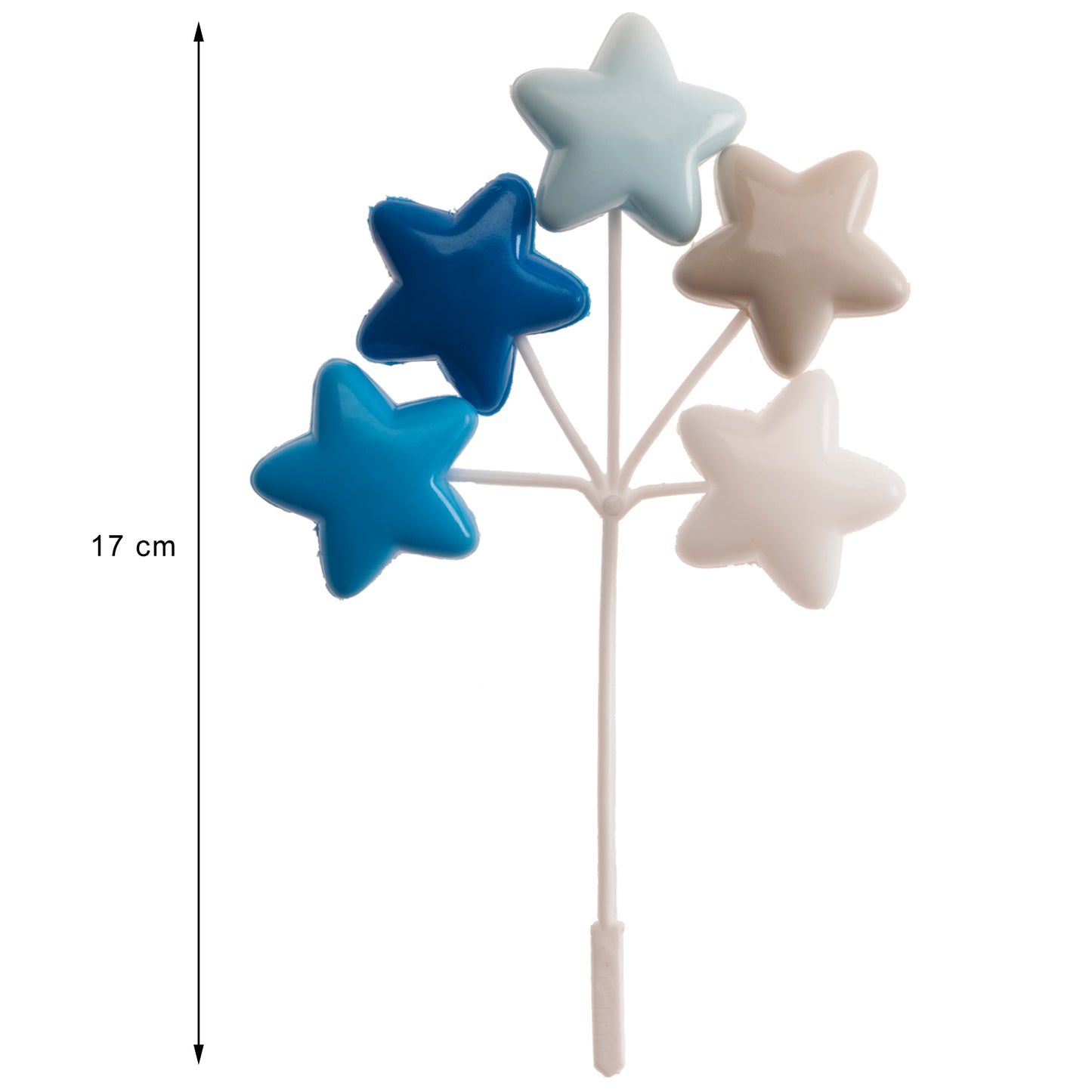 SET PLASTICA PALLONCINI E STELLAS AZZURRE 17CM