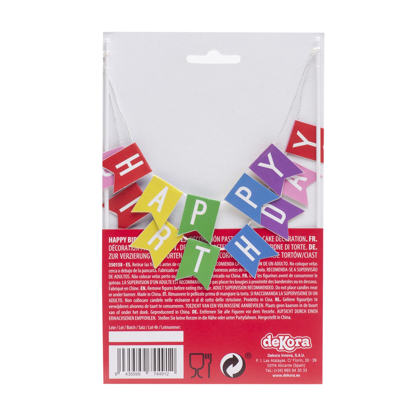 HAPPY BIRTHDAY FLAG CAKE TOPPER