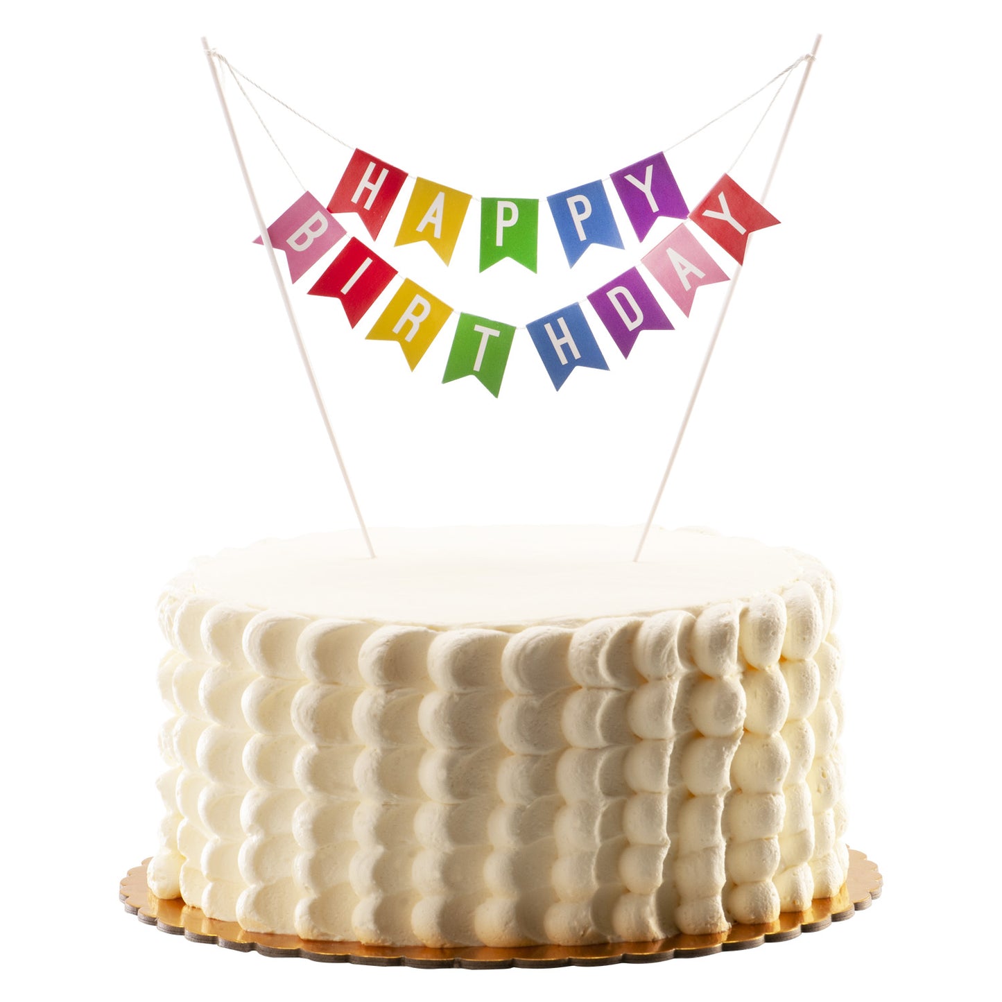 HAPPY BIRTHDAY FLAG CAKE TOPPER