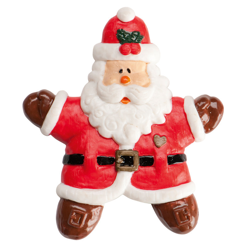 DECORAZIONE IN PLASTICA BABBO NATALE 4 MODELLI 6X6CM