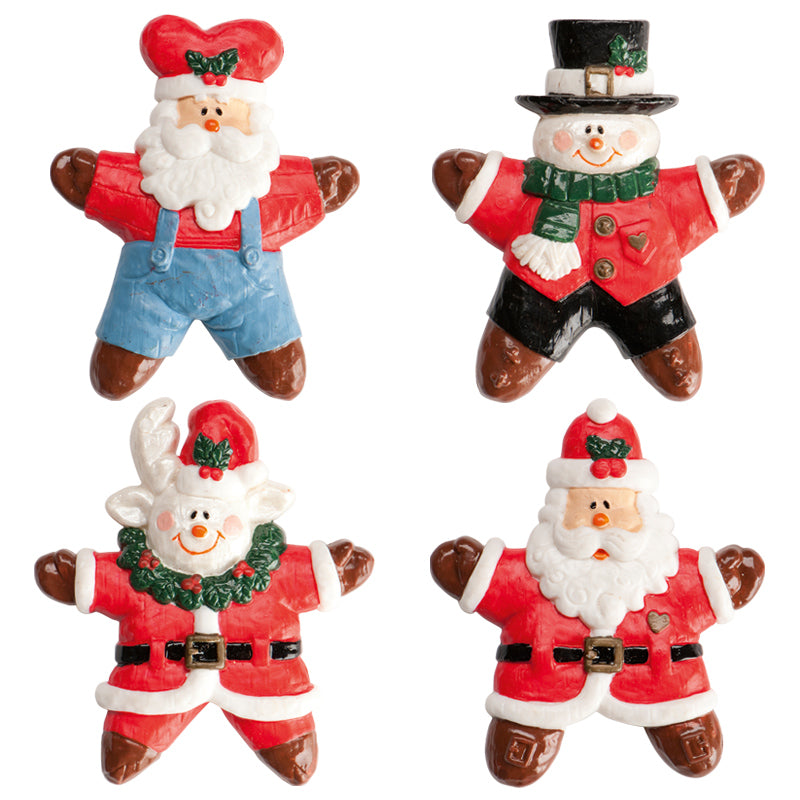 DECORAZIONE IN PLASTICA BABBO NATALE 4 MODELLI 6X6CM