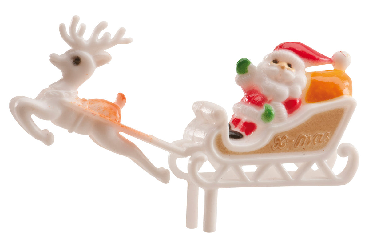 BABBO NATALE E LA SUA SLITTA PLASTICA 6CM
