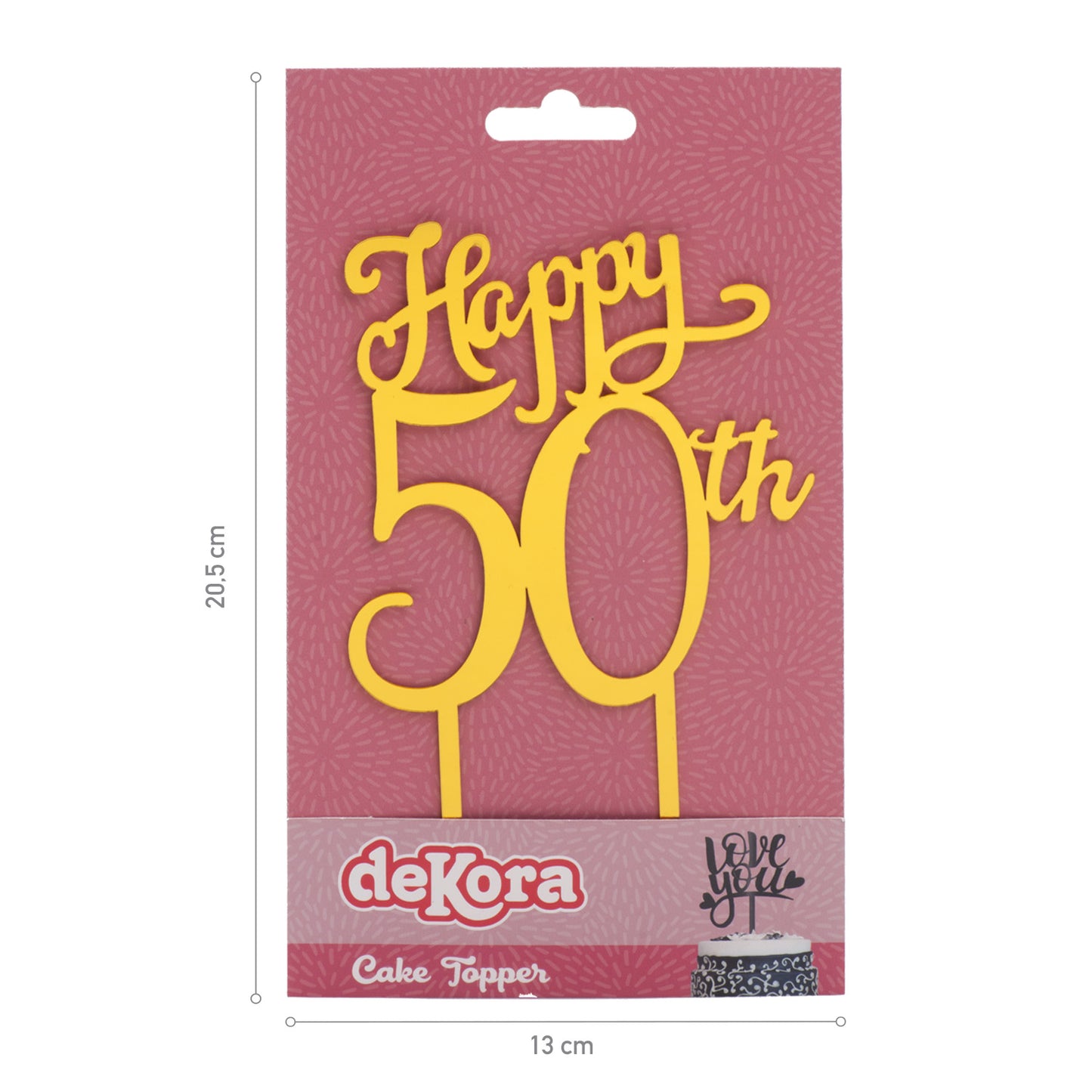 CAKE TOPPER 50th ANNIVERSARIO 16X10CM