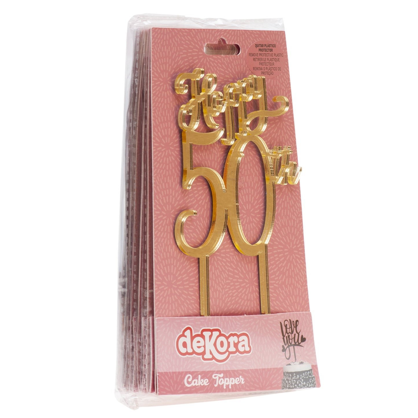 CAKE TOPPER 50th ANIVERSÁRIO 16X10CM